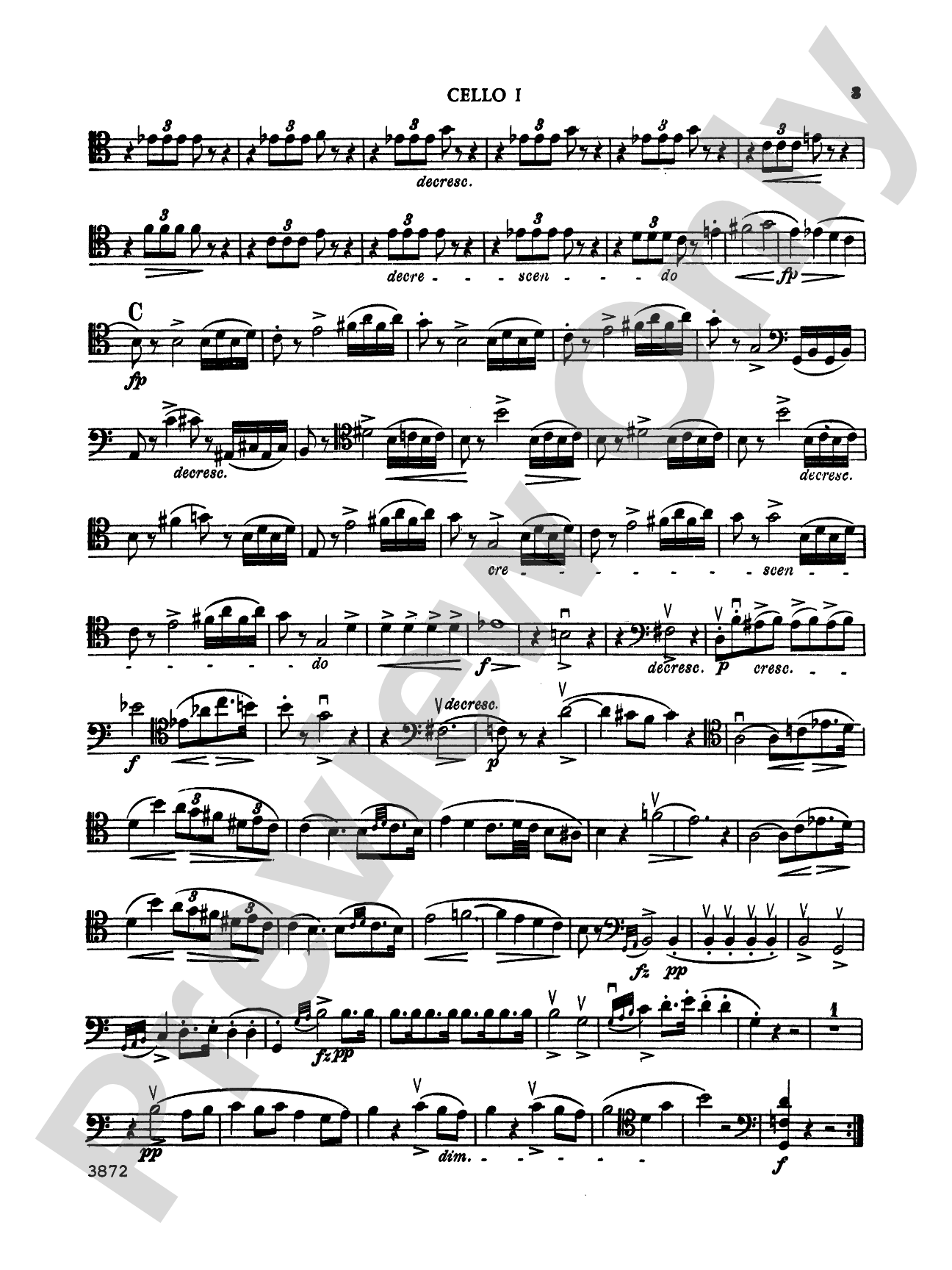 String Quintet in C Major, Op. 163: Cello