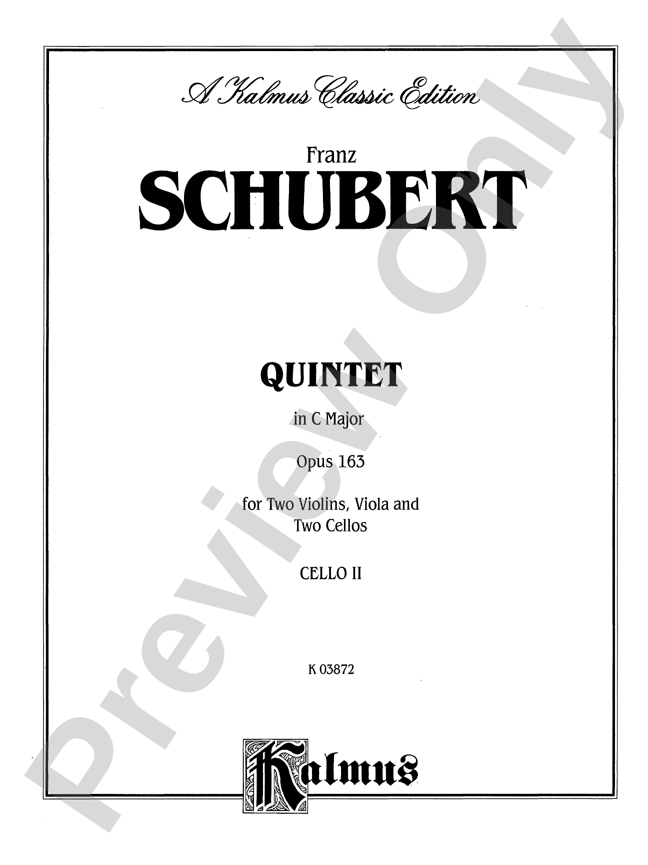 String Quintet in C Major, Op. 163: 2nd Cello