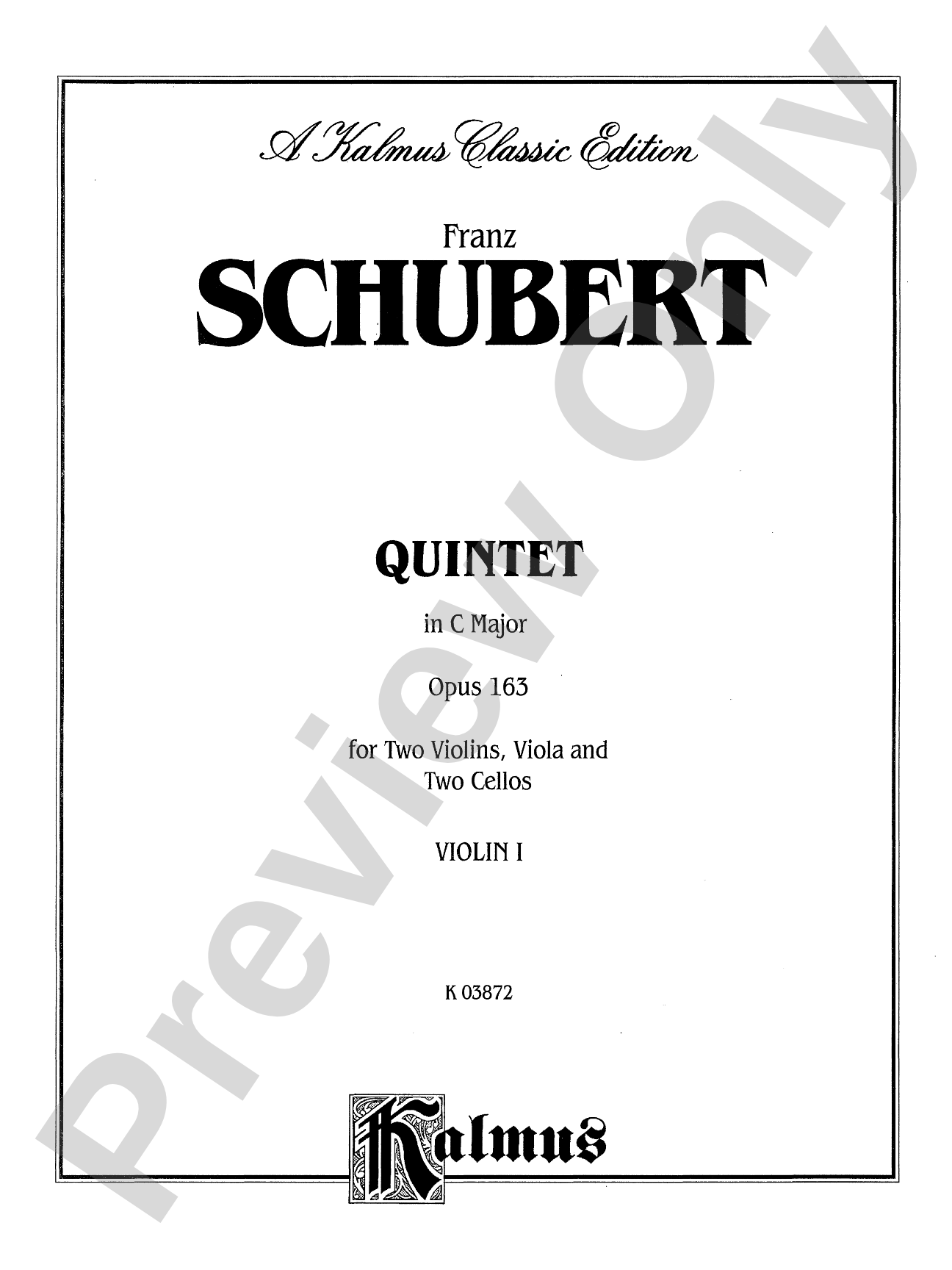 String Quintet in C Major, Op. 163: String Quintet Book