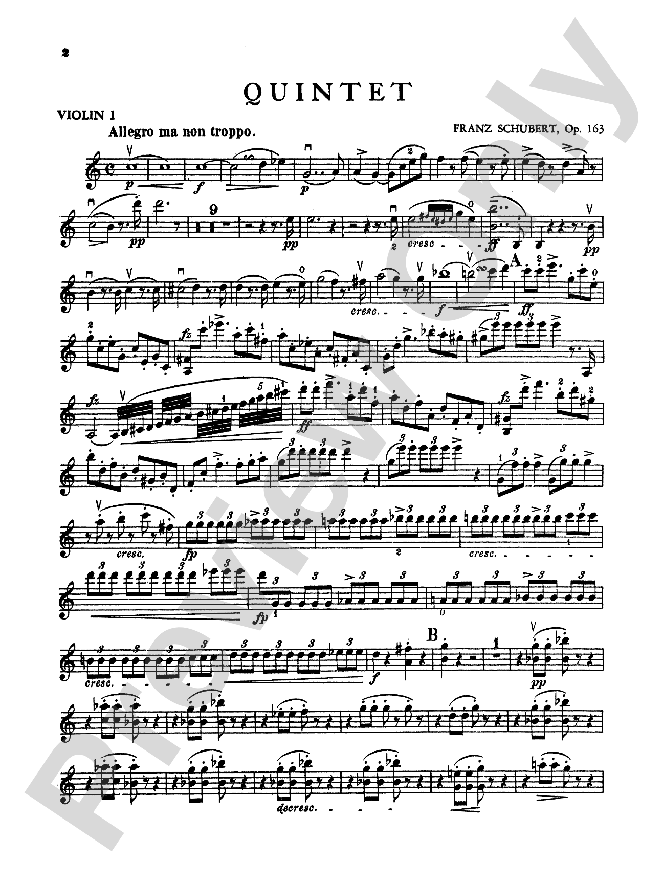 String Quintet in C Major, Op. 163: String Quintet Book