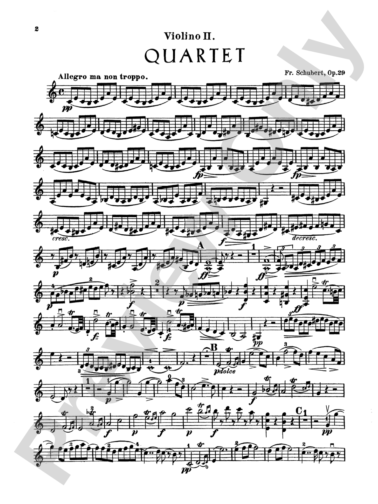 String Quartets, Volume I: Op. 29; Op. 125, Nos. 1 & 2; Op. Posth. in D Minor: 2nd Violin