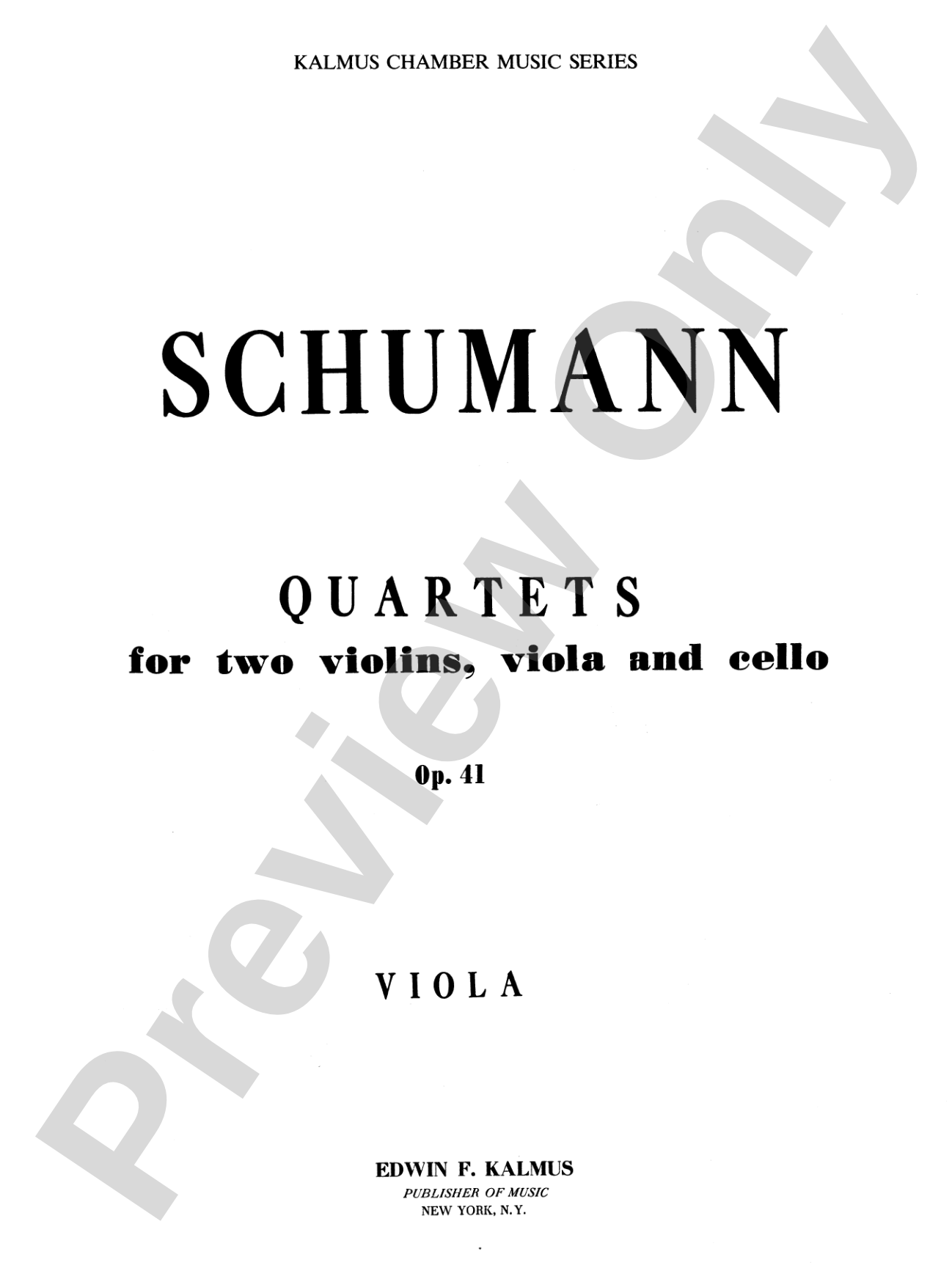 String Quartets, Op. 41, Nos. 1, 2 & 3: Viola