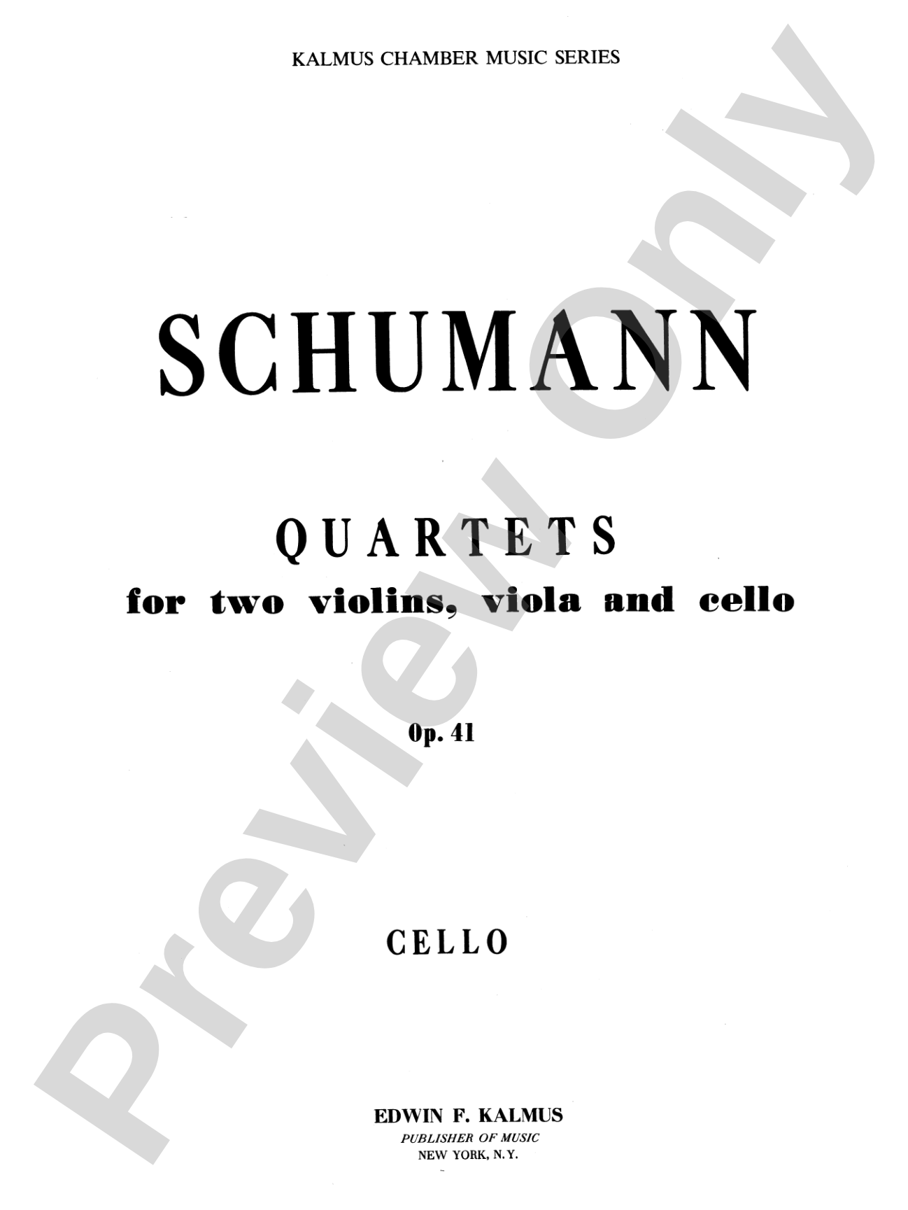 String Quartets, Op. 41, Nos. 1, 2 & 3: Cello