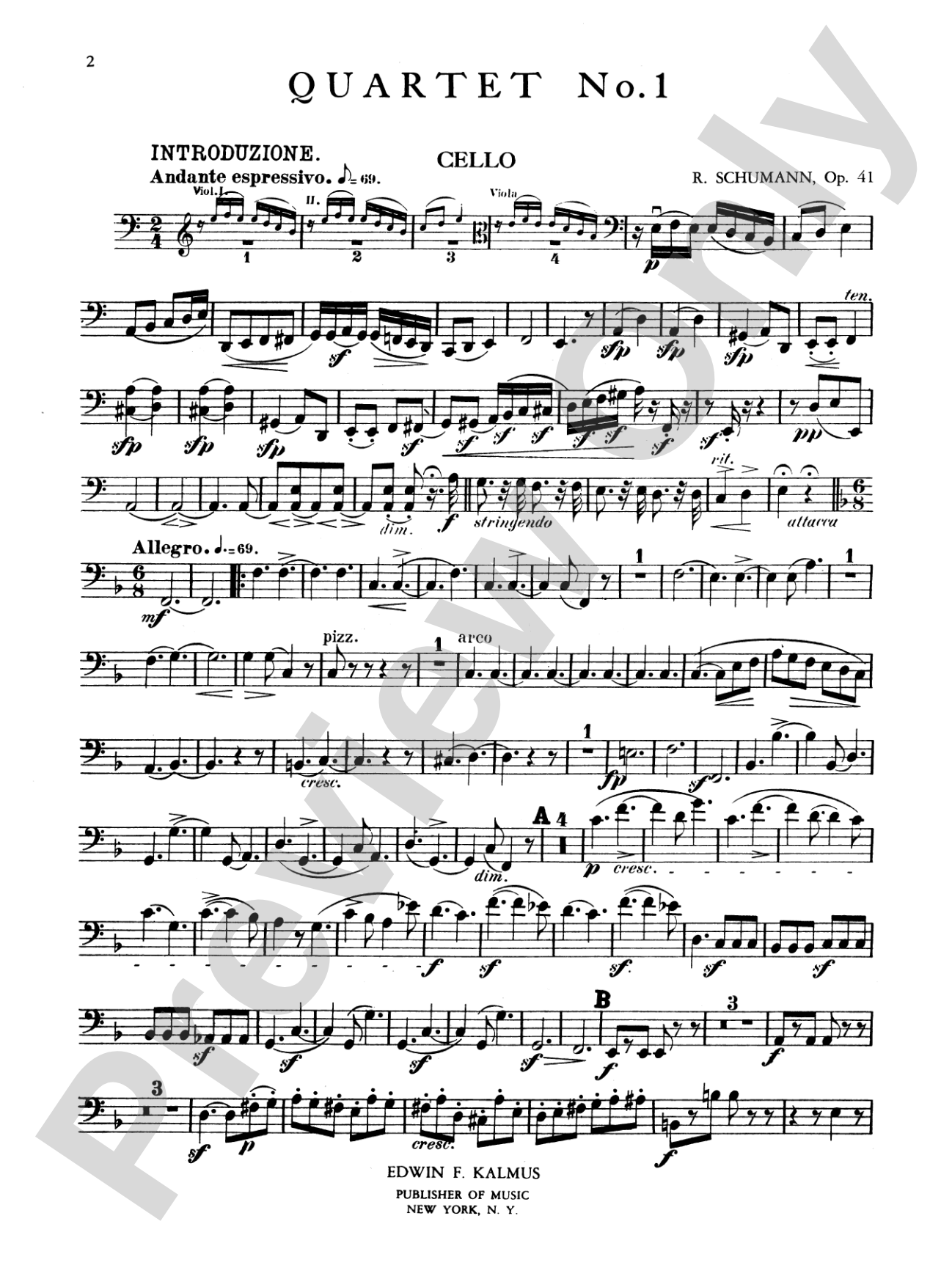 String Quartets, Op. 41, Nos. 1, 2 & 3: Cello