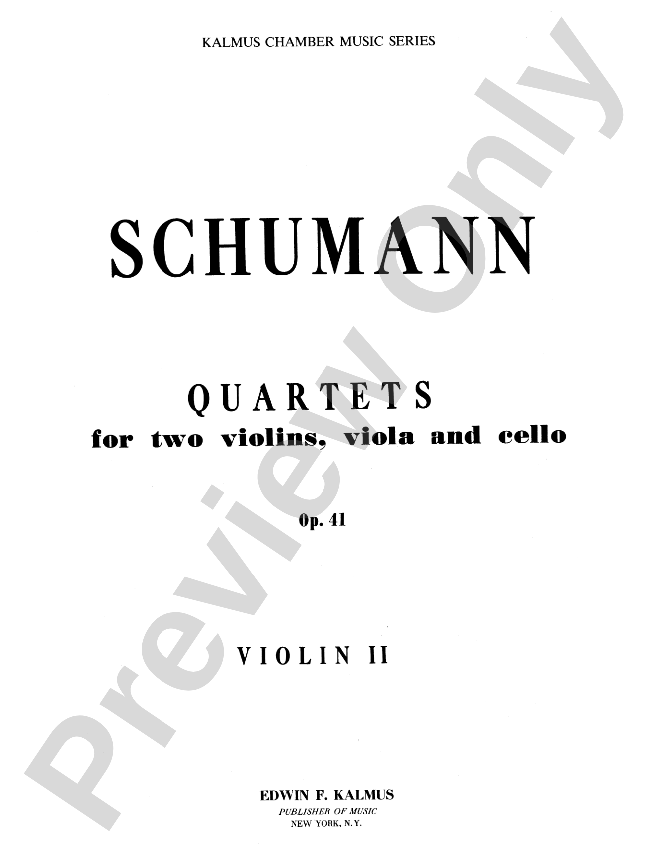 String Quartets, Op. 41, Nos. 1, 2 & 3: 2nd Violin