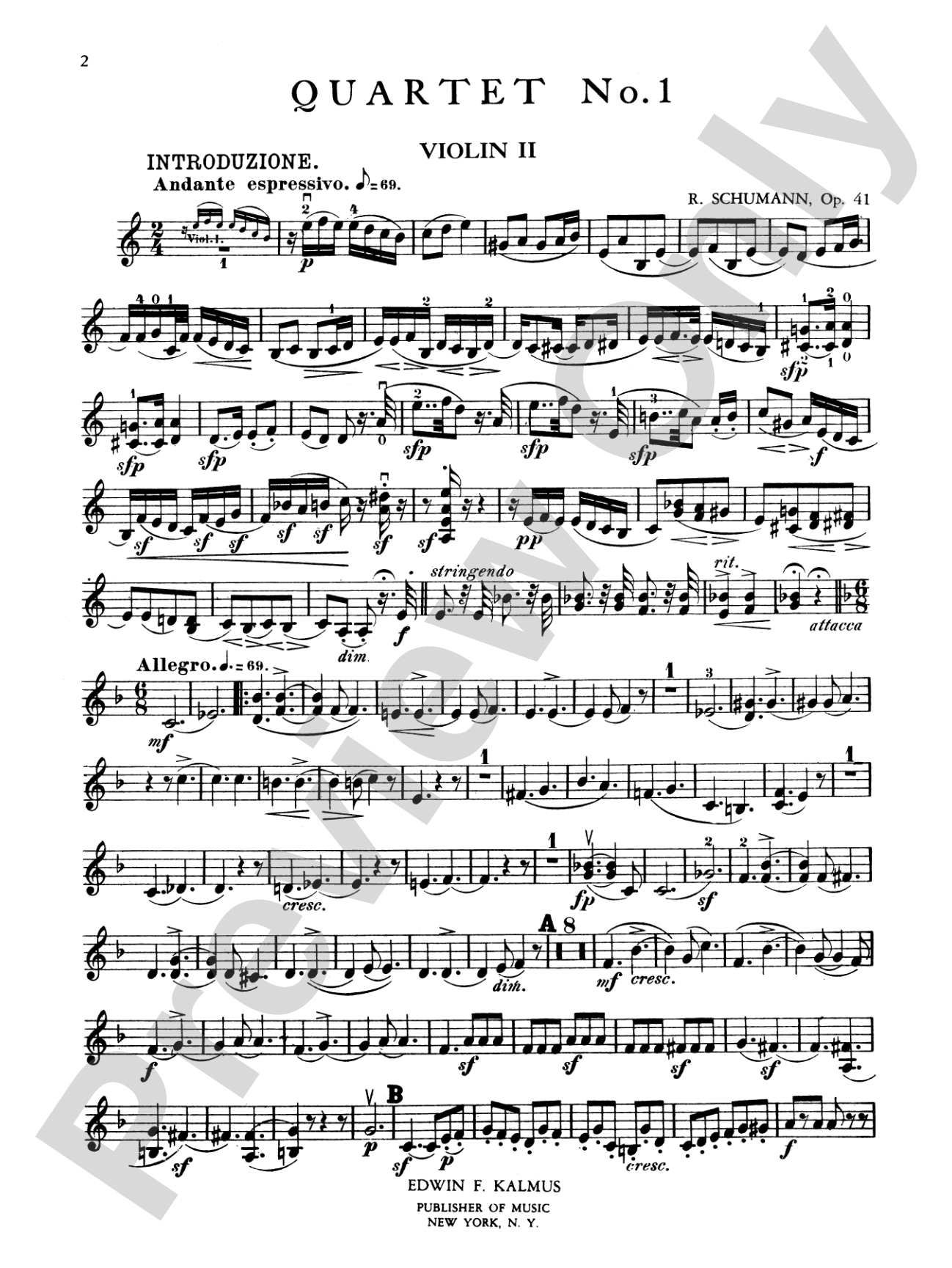 String Quartets, Op. 41, Nos. 1, 2 & 3: 2nd Violin