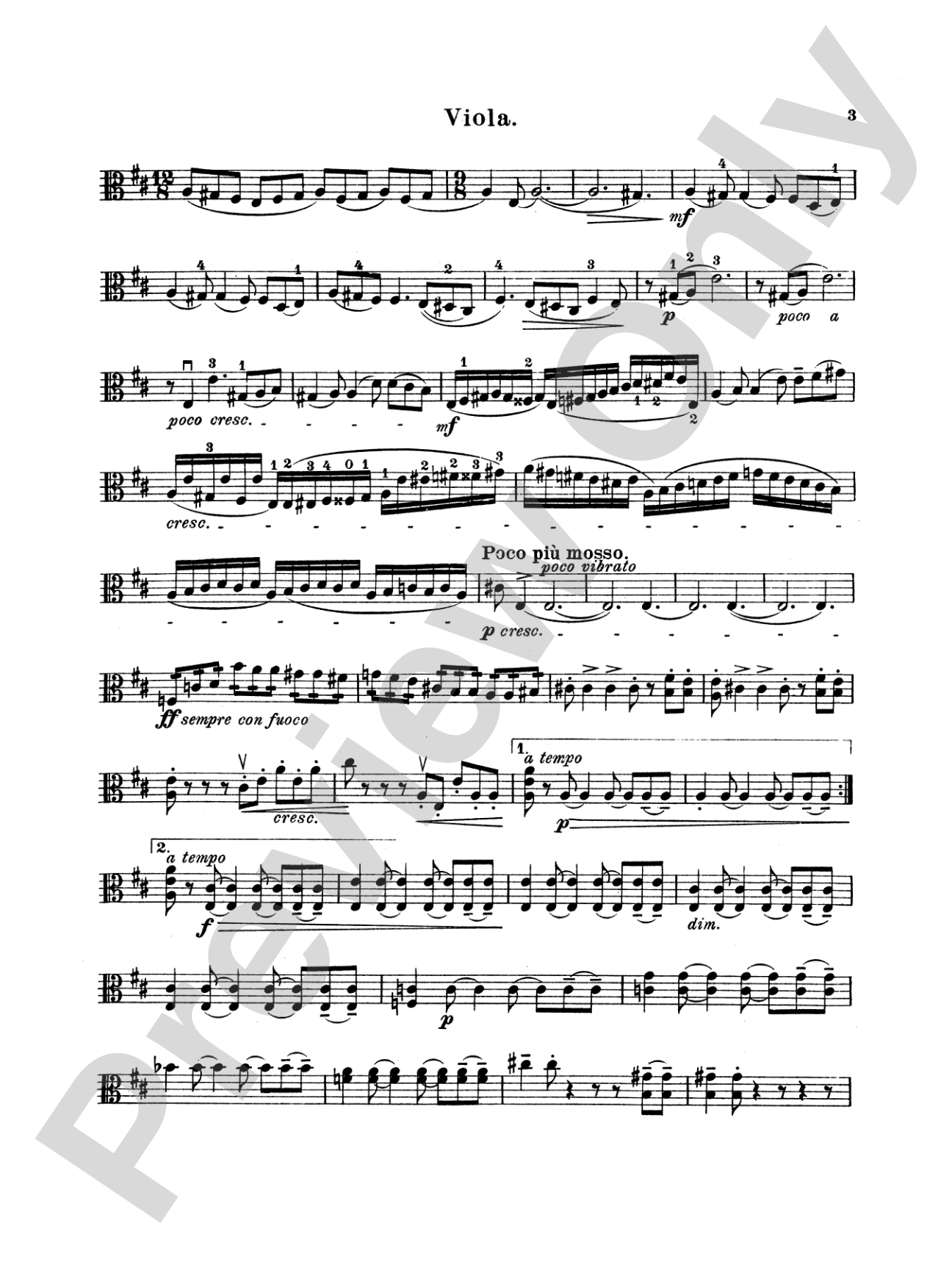 String Quartet in D Major, Op. 11: Viola