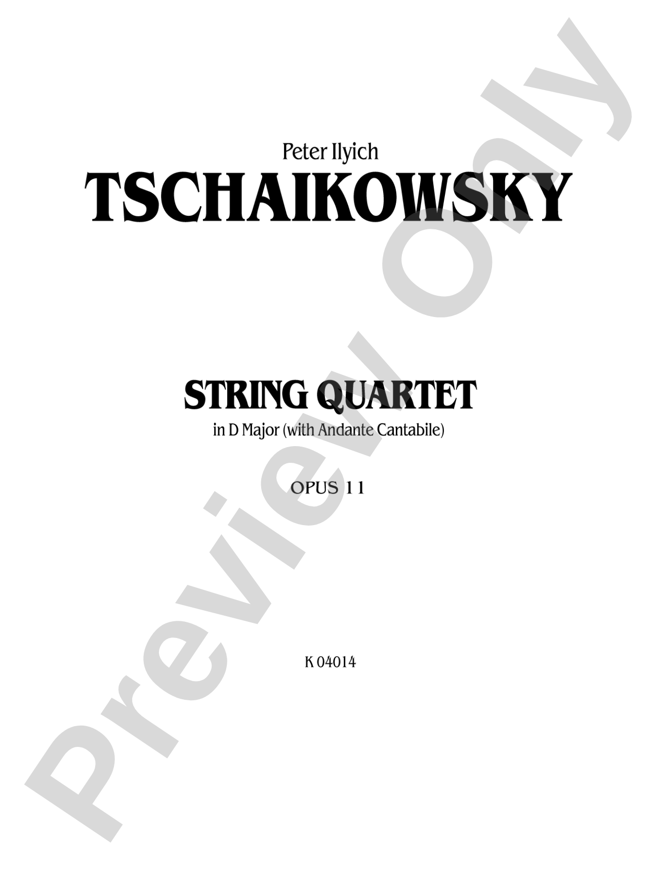 String Quartet in D Major, Op. 11: Cello