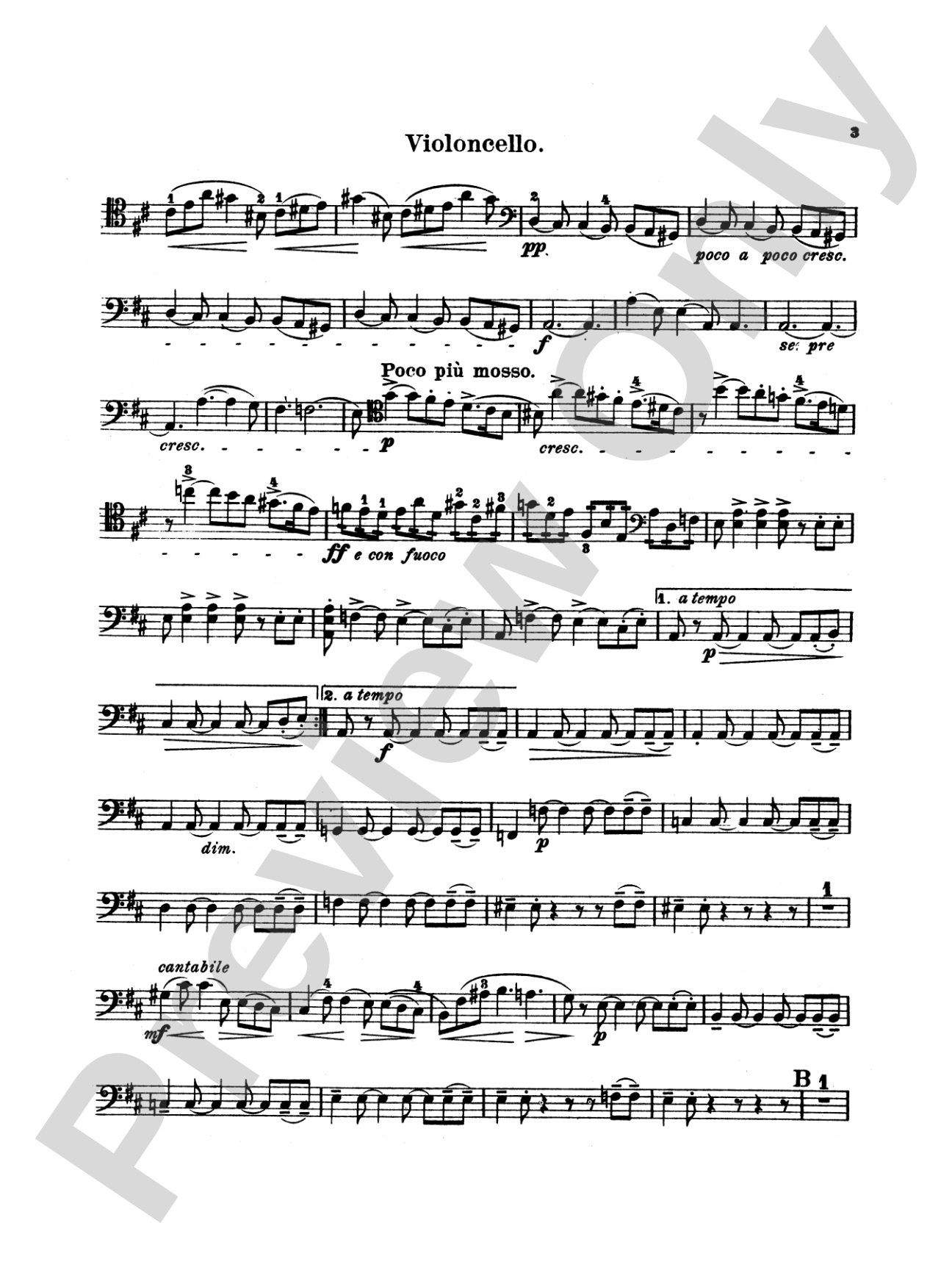 String Quartet in D Major, Op. 11: Cello