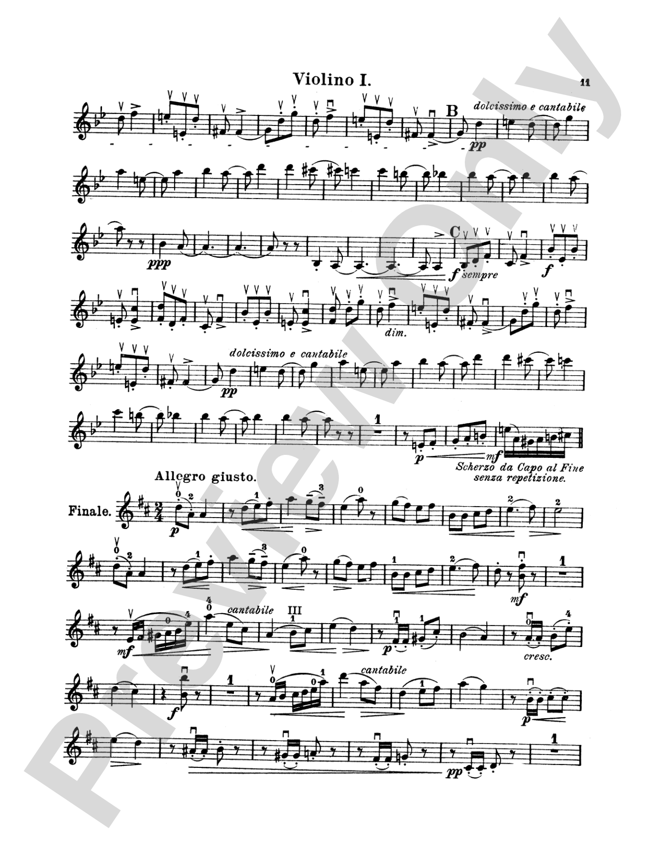 String Quartet in D Major, Op. 11: String Quartet Book