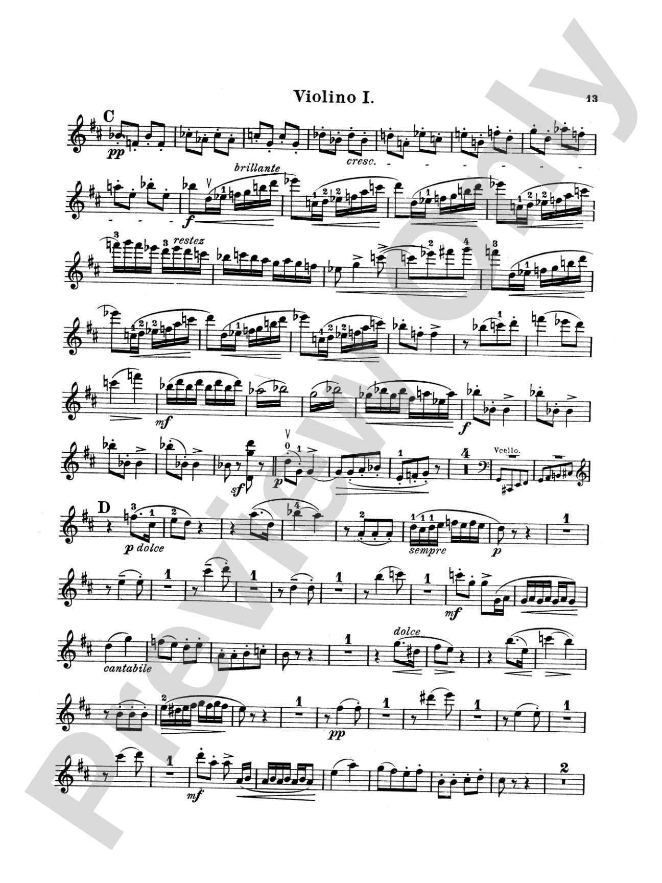 String Quartet in D Major, Op. 11: String Quartet Book