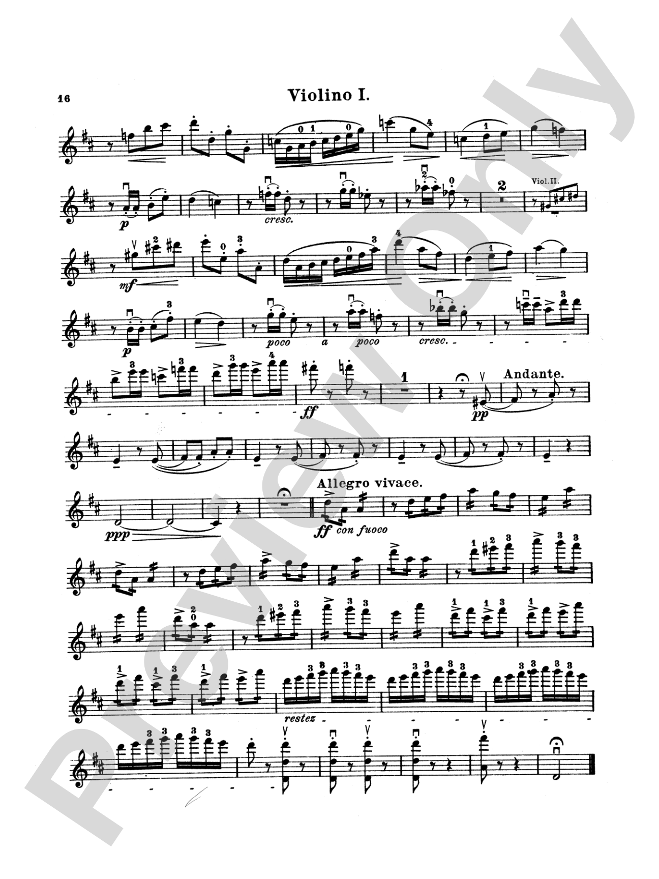 String Quartet in D Major, Op. 11: String Quartet Book