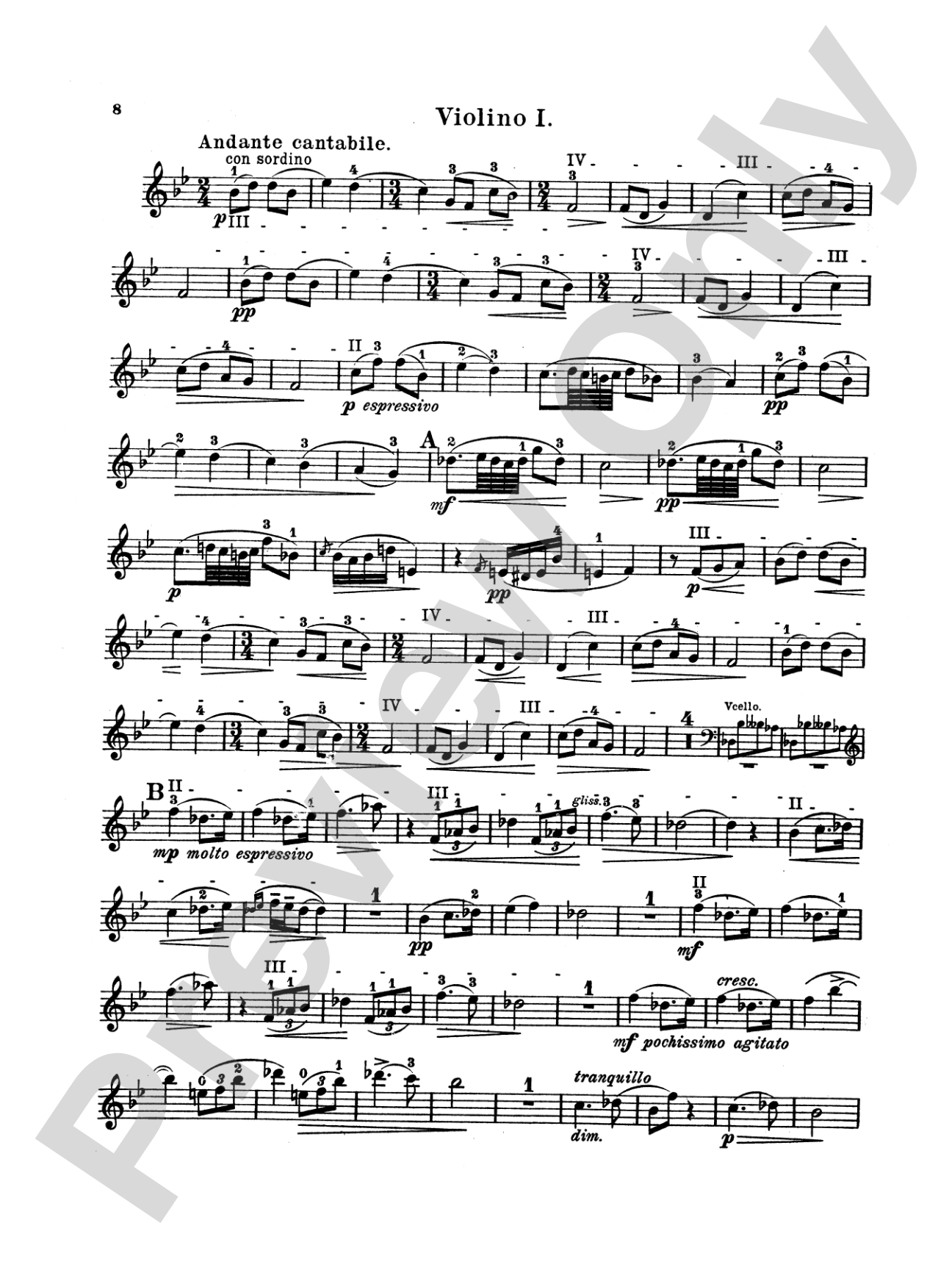 String Quartet in D Major, Op. 11: String Quartet Book