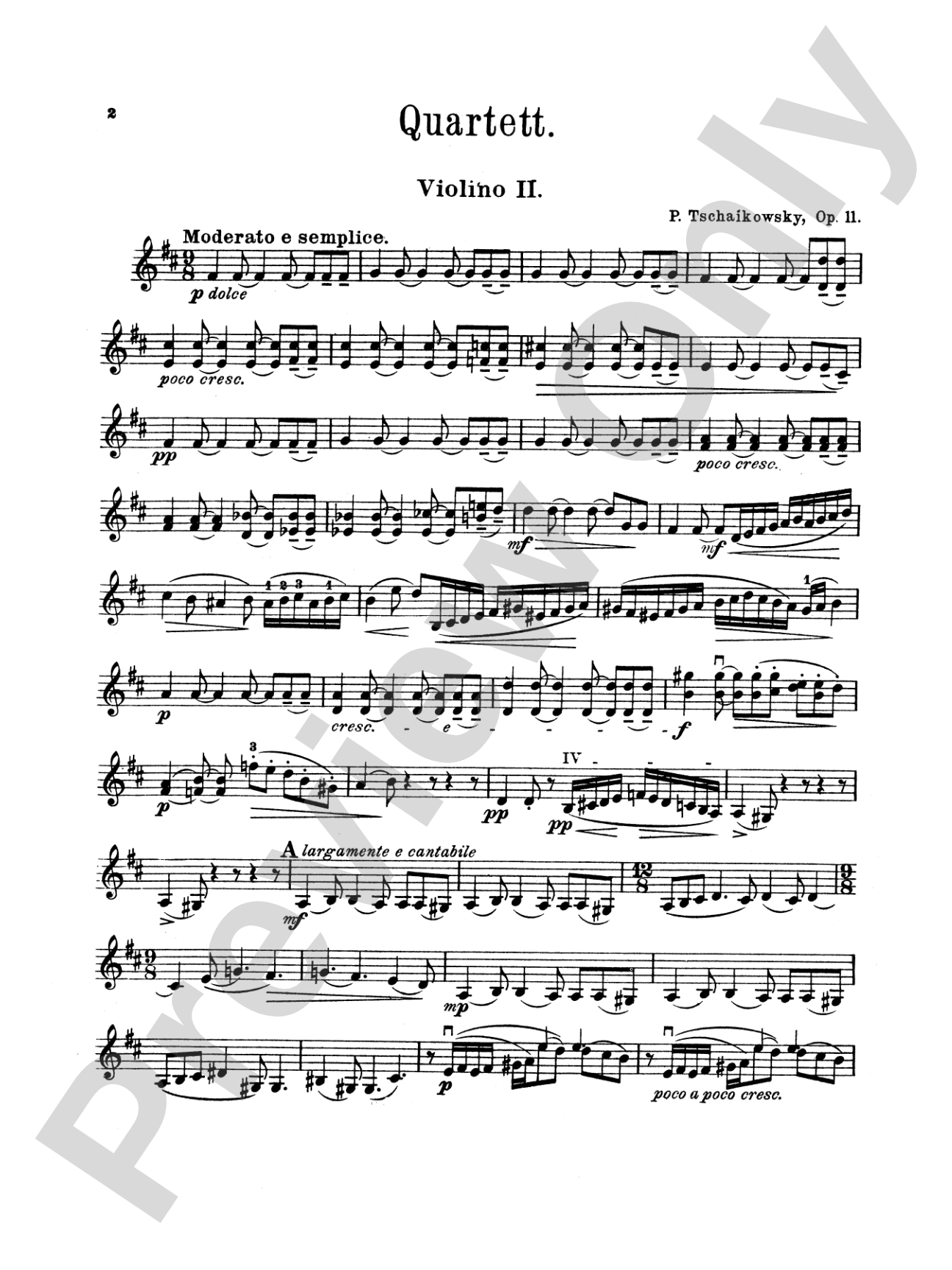 String Quartet in D Major, Op. 11: 2nd Violin