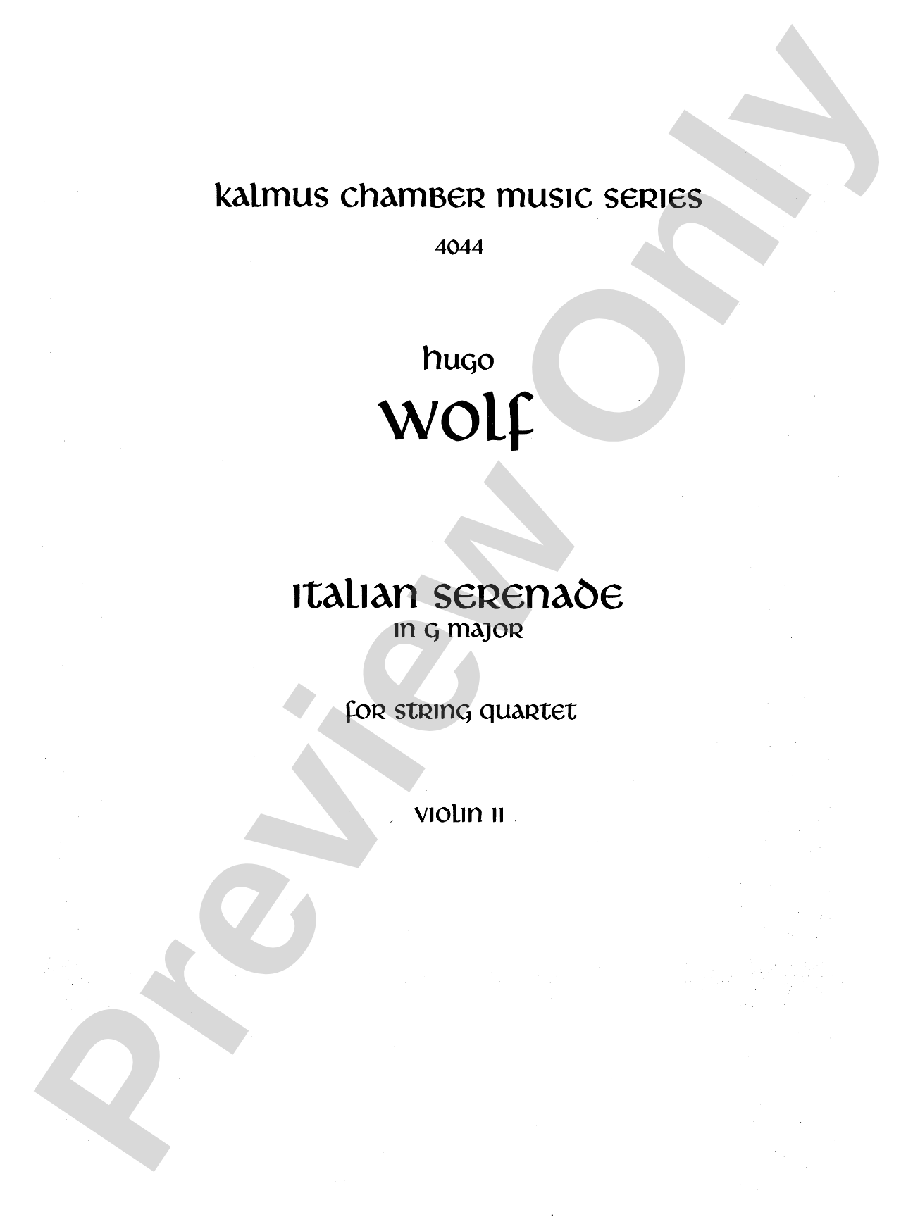 Italian Serenade: 2nd Violin
