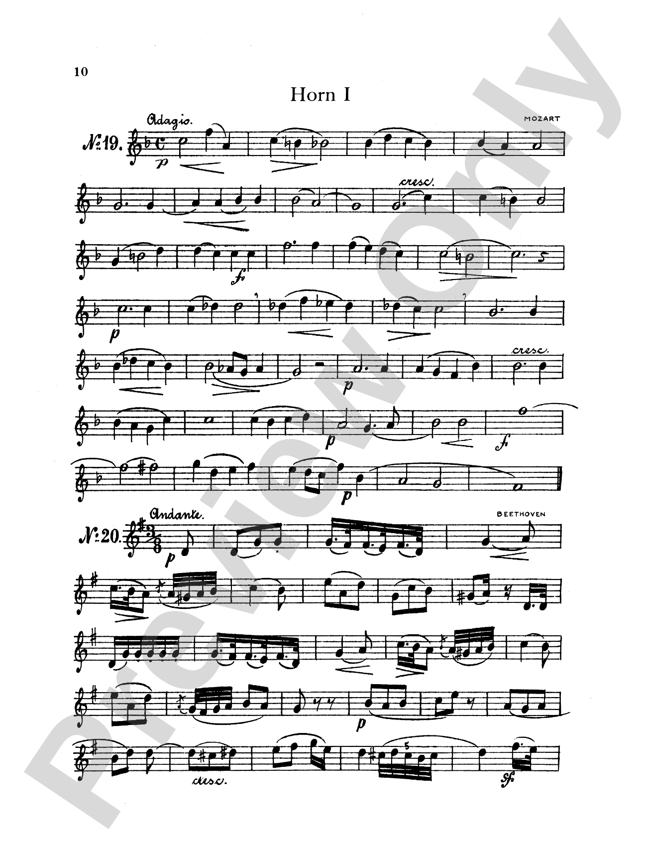 Thirty Selected Works for Three Horns (Mozart, Mendelssohn, Kling, etc.): French Horn Parts Only