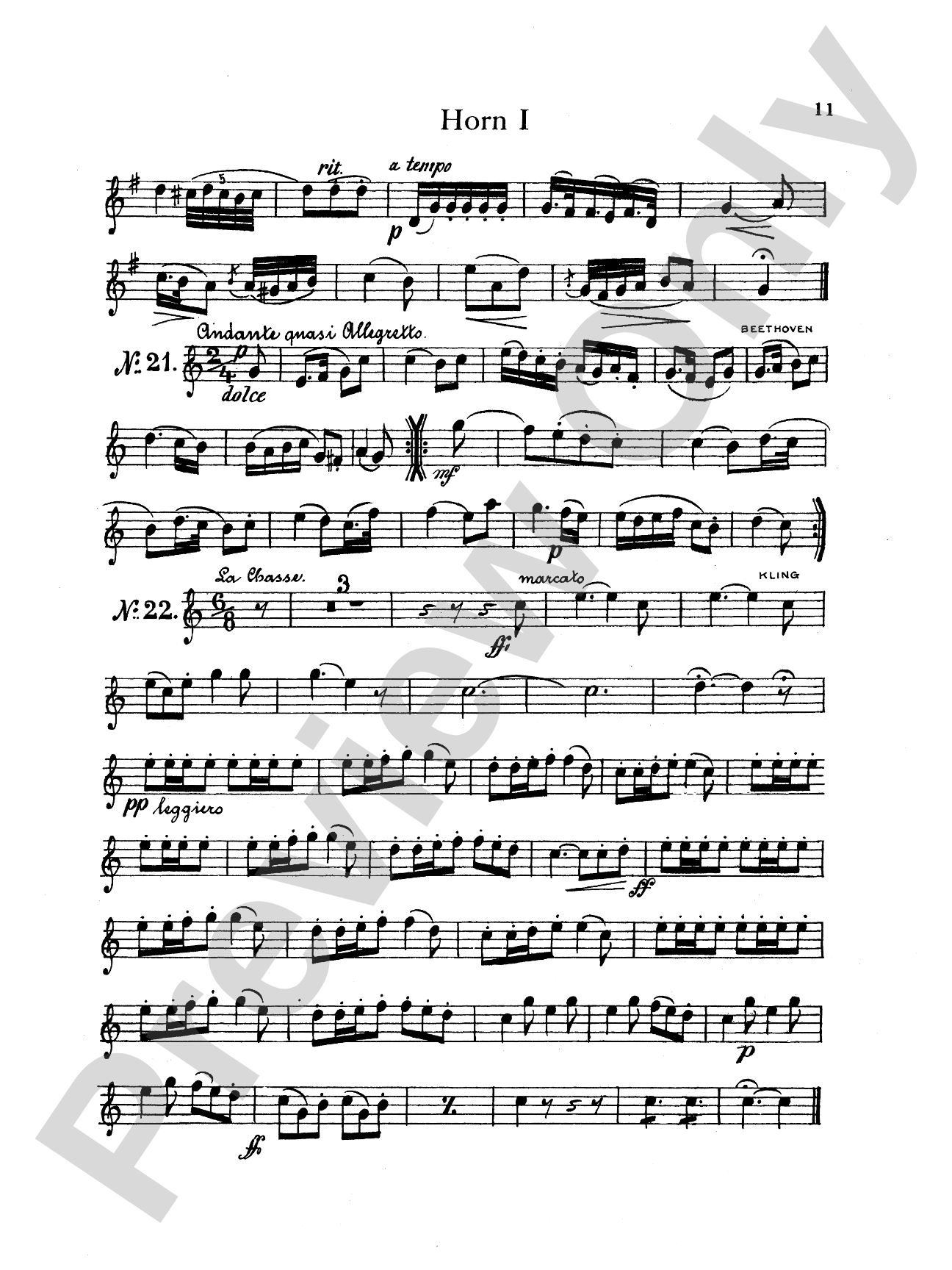 Thirty Selected Works for Three Horns (Mozart, Mendelssohn, Kling, etc.): French Horn Parts Only