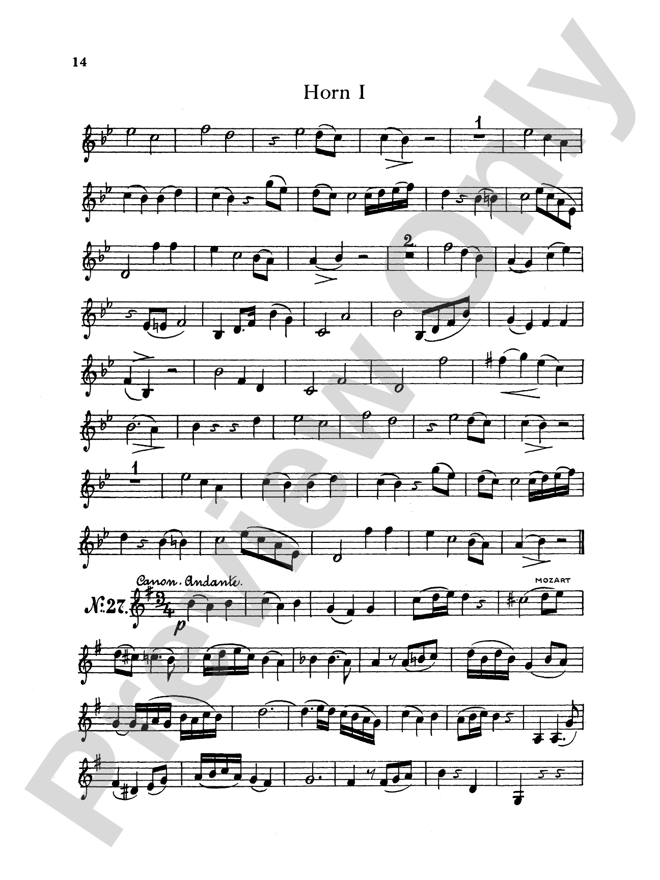 Thirty Selected Works for Three Horns (Mozart, Mendelssohn, Kling, etc.): French Horn Parts Only