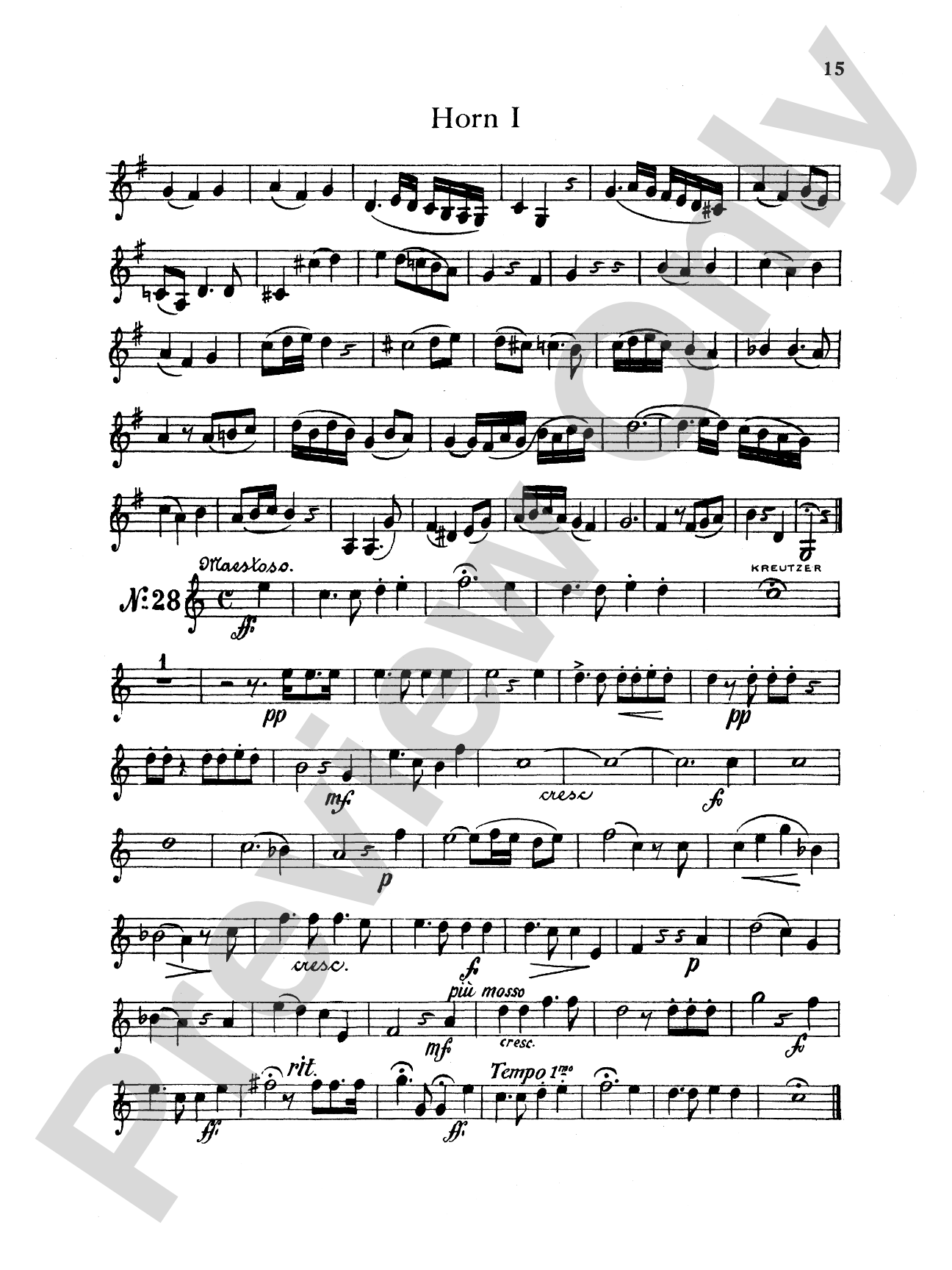 Thirty Selected Works for Three Horns (Mozart, Mendelssohn, Kling, etc.): French Horn Parts Only