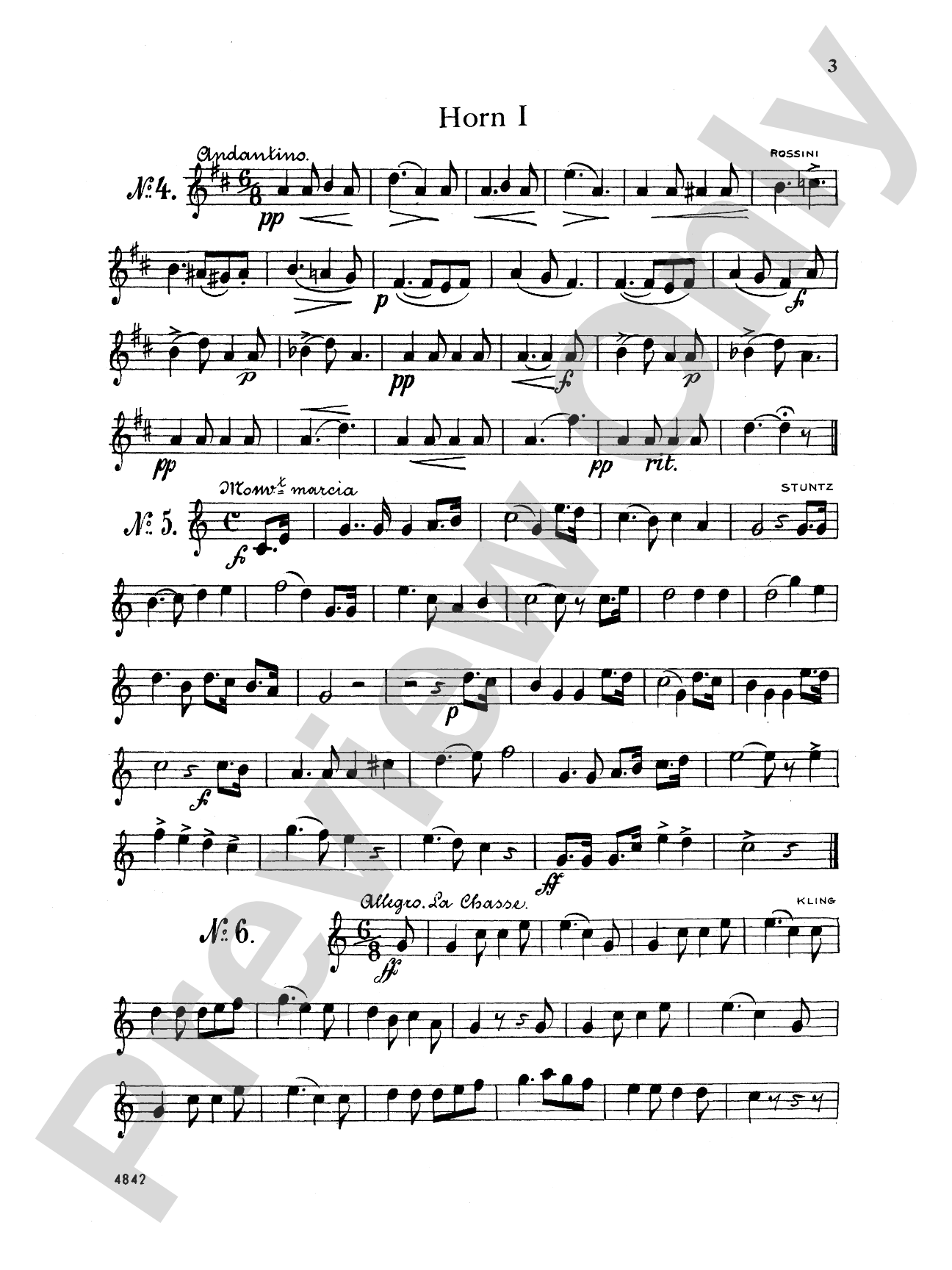 Thirty Selected Works for Three Horns (Mozart, Mendelssohn, Kling, etc.): French Horn Parts Only