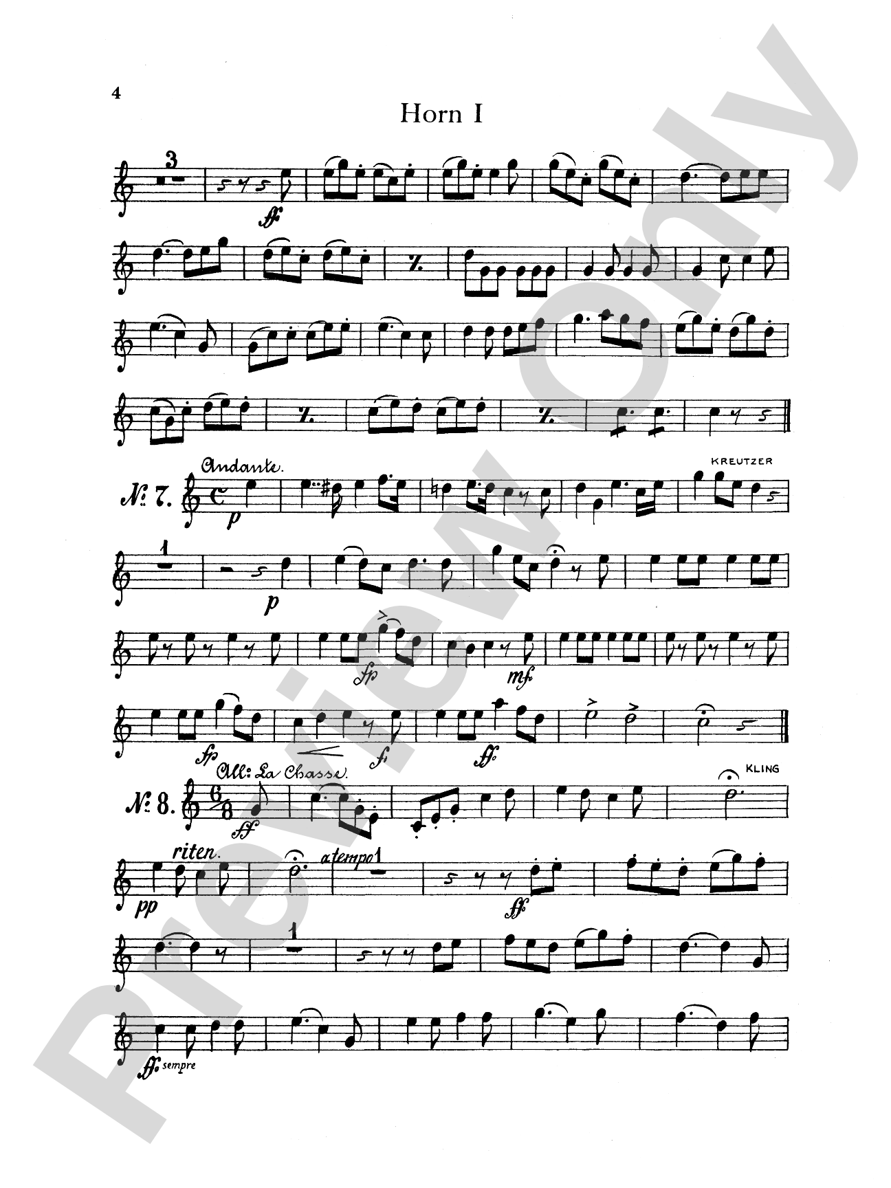 Thirty Selected Works for Three Horns (Mozart, Mendelssohn, Kling, etc.): French Horn Parts Only