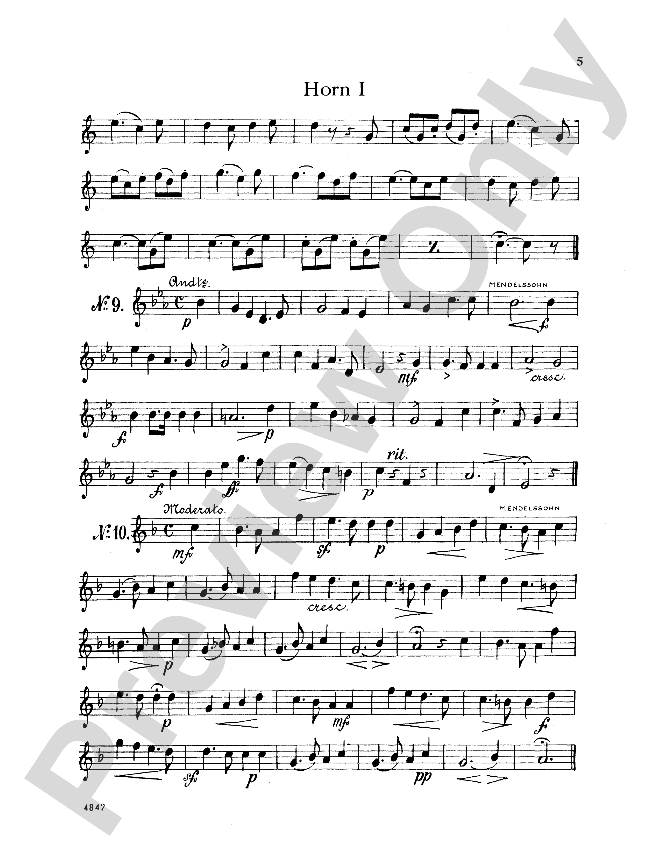 Thirty Selected Works for Three Horns (Mozart, Mendelssohn, Kling, etc.): French Horn Parts Only