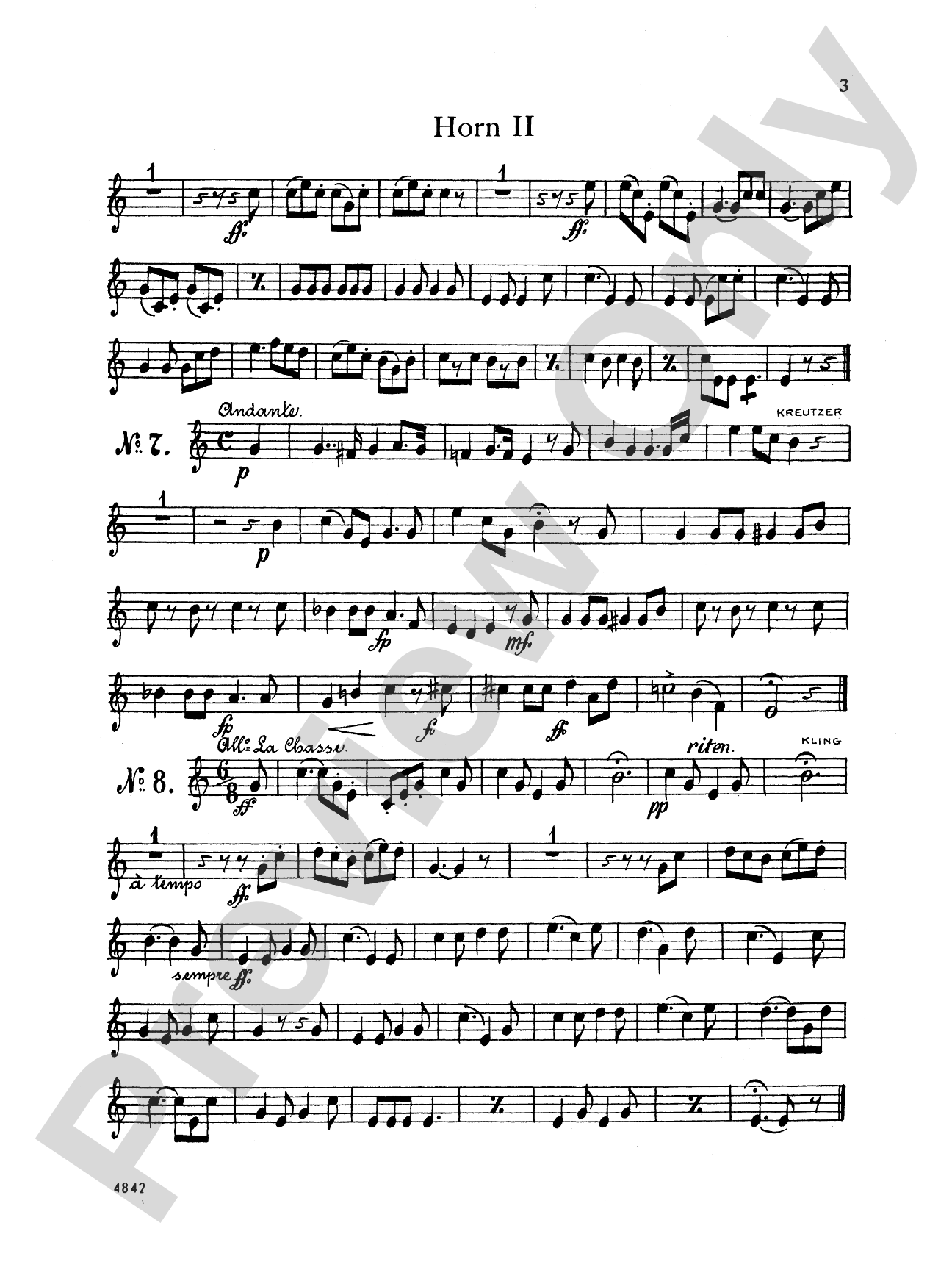 Thirty Selected Works for Three Horns (Mozart, Mendelssohn, Kling, etc.): 2nd F Horn