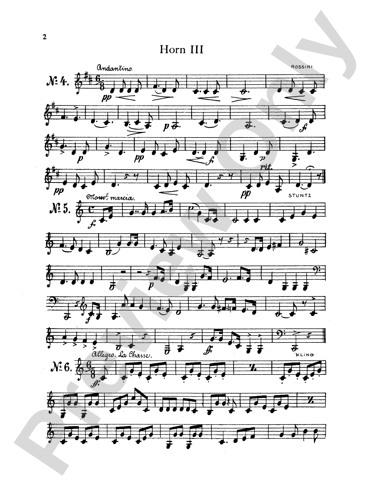 Thirty Selected Works for Three Horns (Mozart, Mendelssohn, Kling, etc.): 3rd F Horn