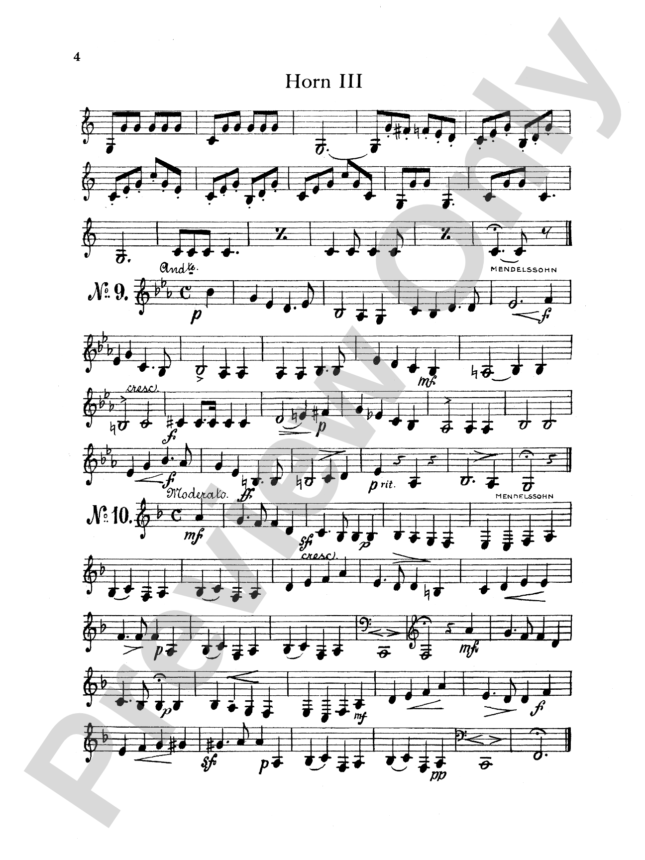 Thirty Selected Works for Three Horns (Mozart, Mendelssohn, Kling, etc.): 3rd F Horn