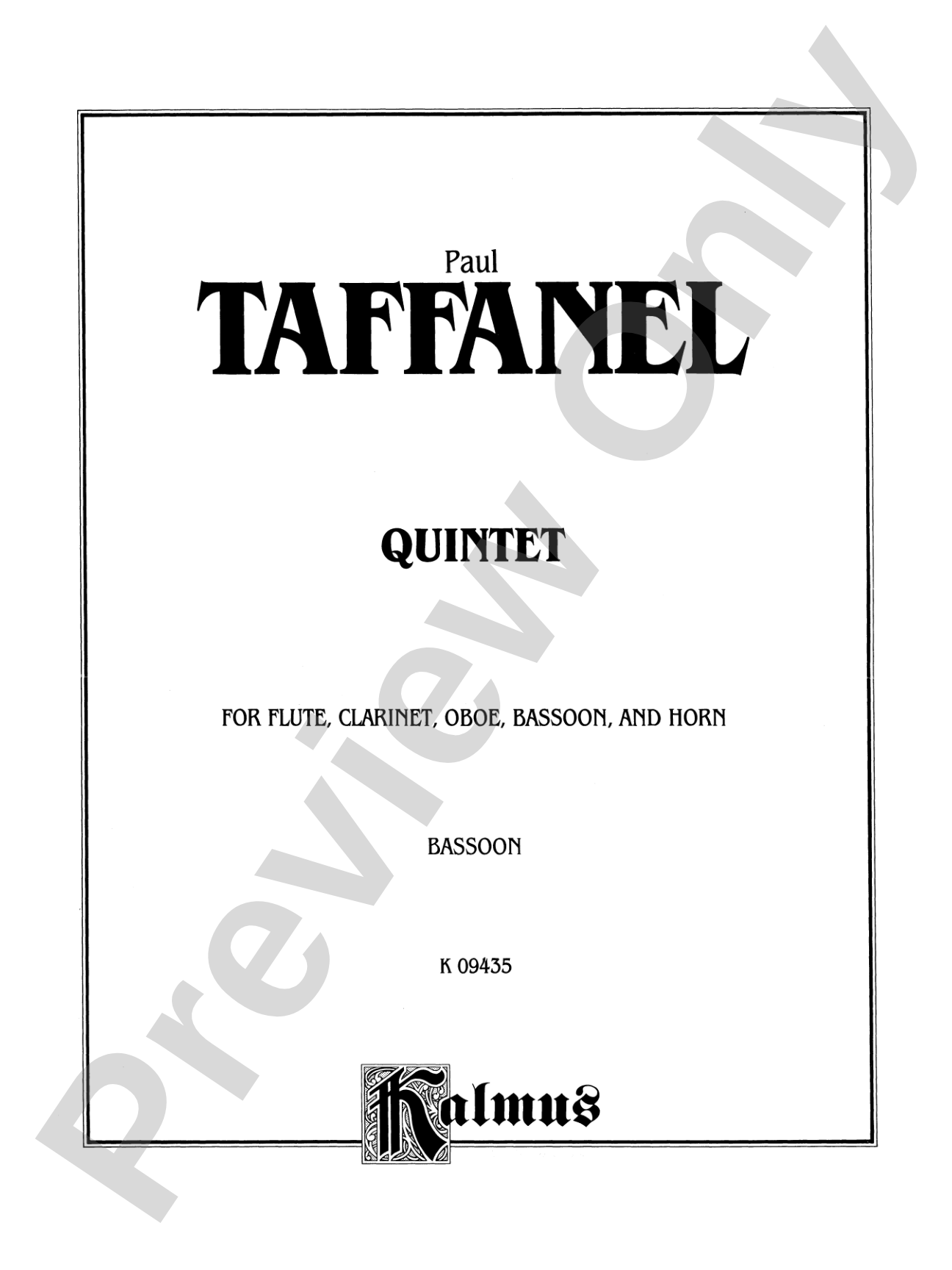 Woodwind Quintet: Bassoon