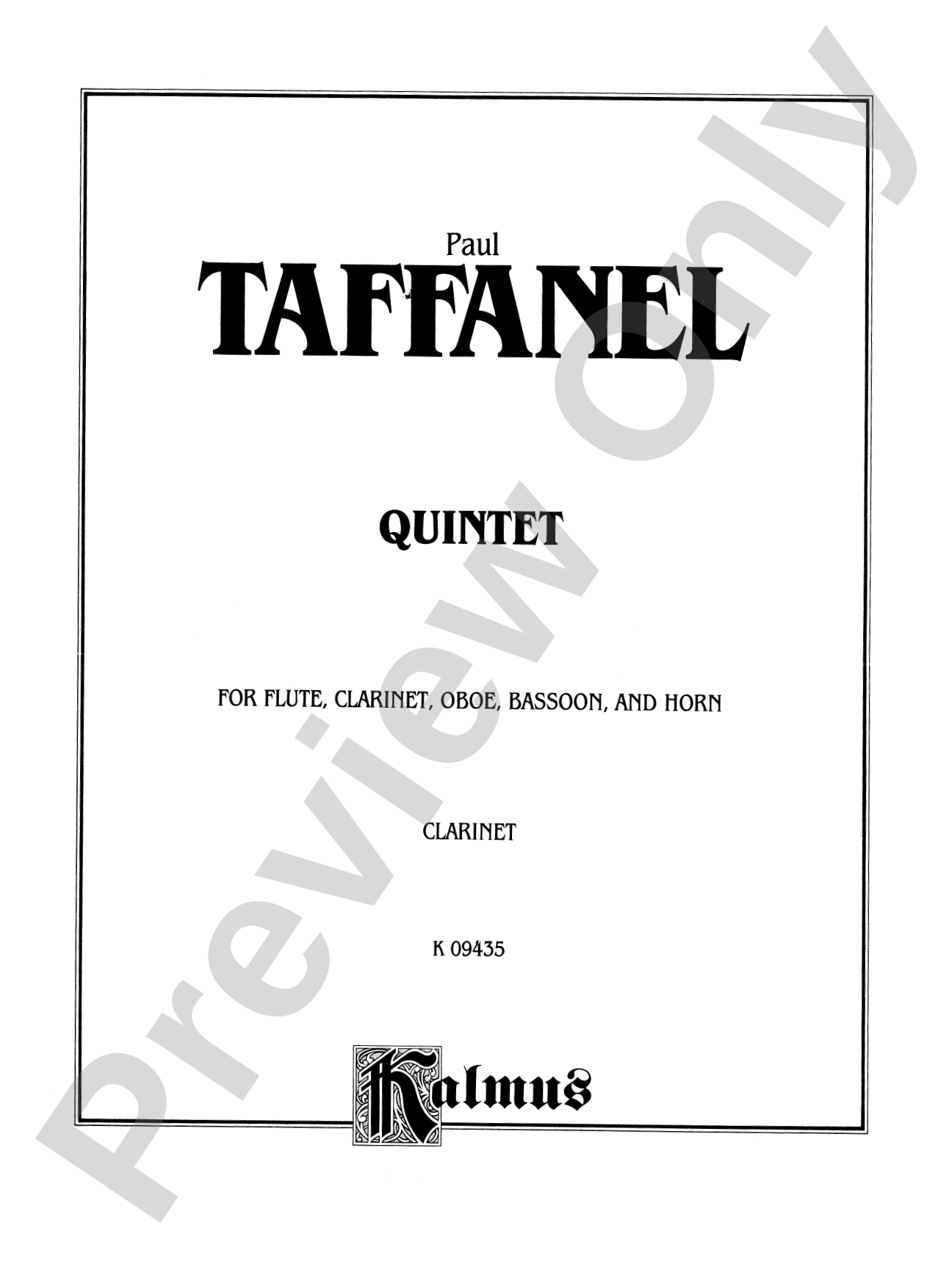 Woodwind Quintet: 1st B-flat Clarinet