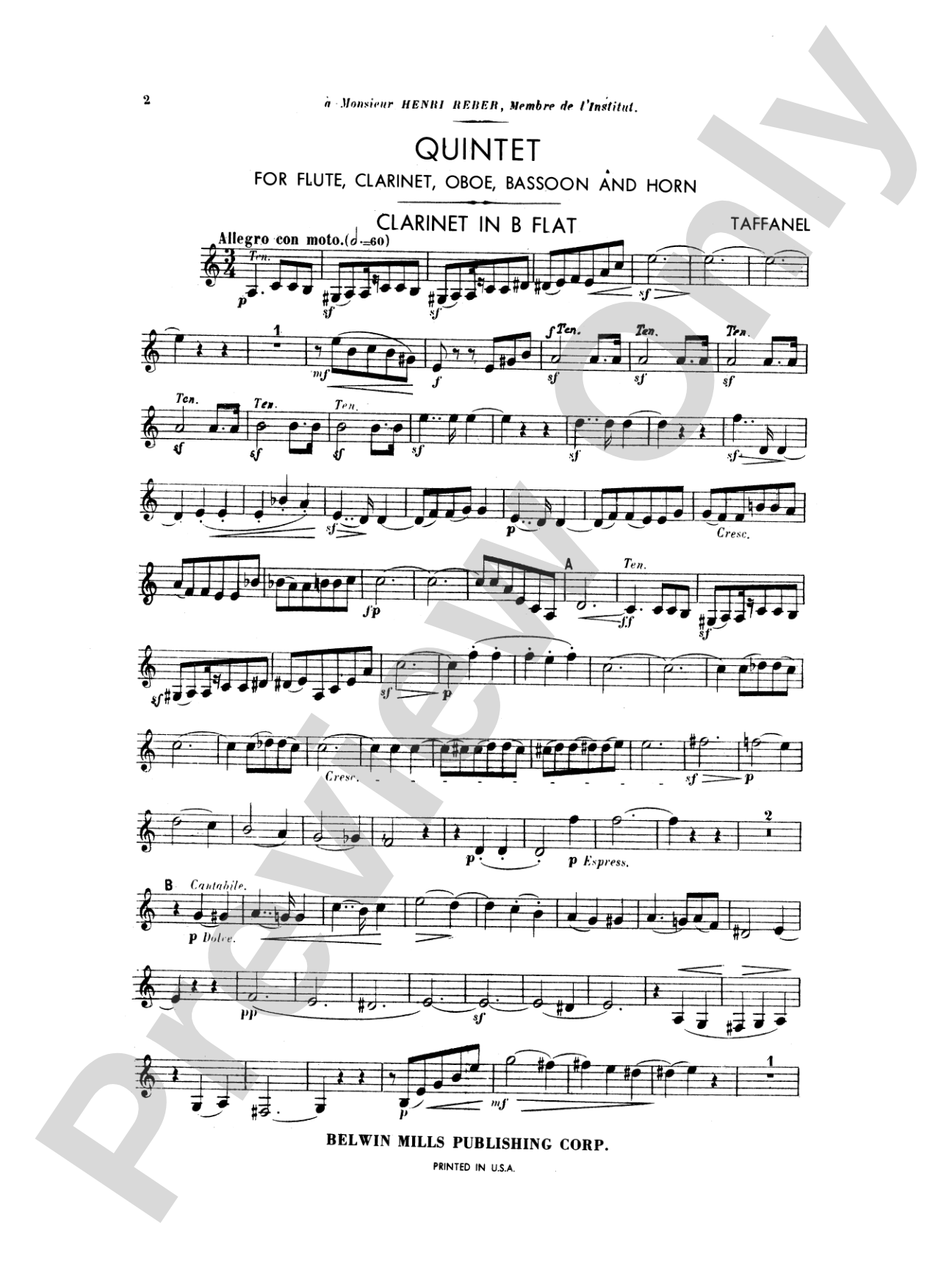 Woodwind Quintet: 1st B-flat Clarinet