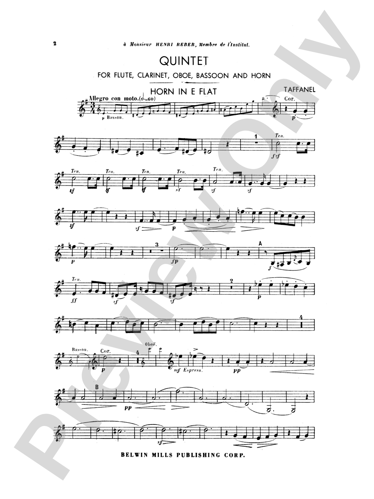Woodwind Quintet: Horn in E-flat