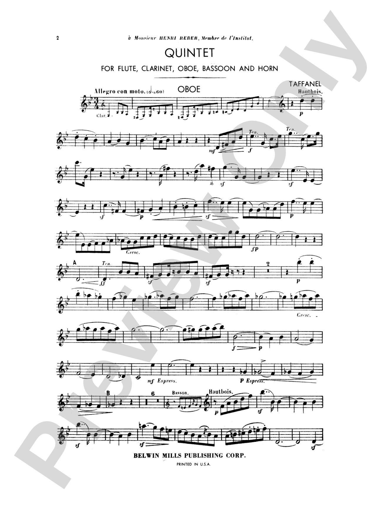 Woodwind Quintet: Oboe