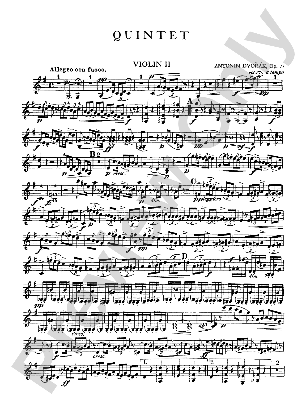 Quintet in G Major, Op. 77: 2nd Violin