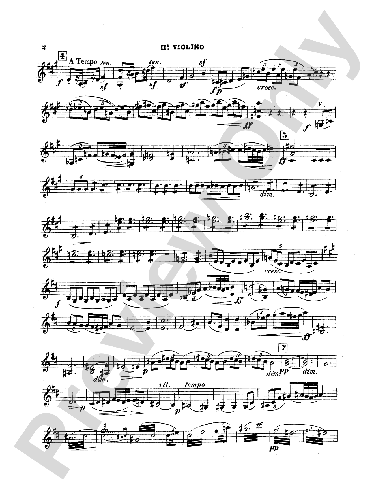 String Quartet in D Major (1907): 2nd Violin