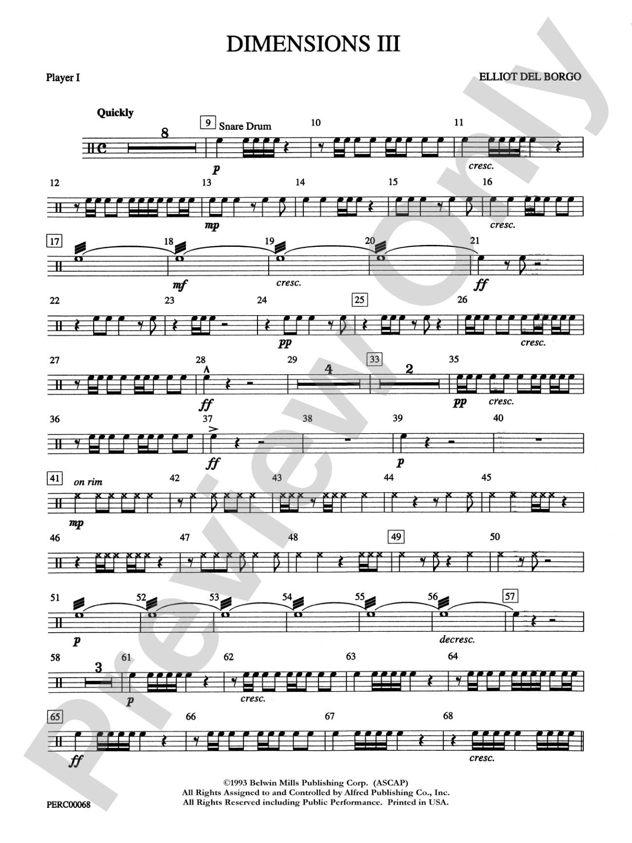 Dimensions III: 1st Percussion
