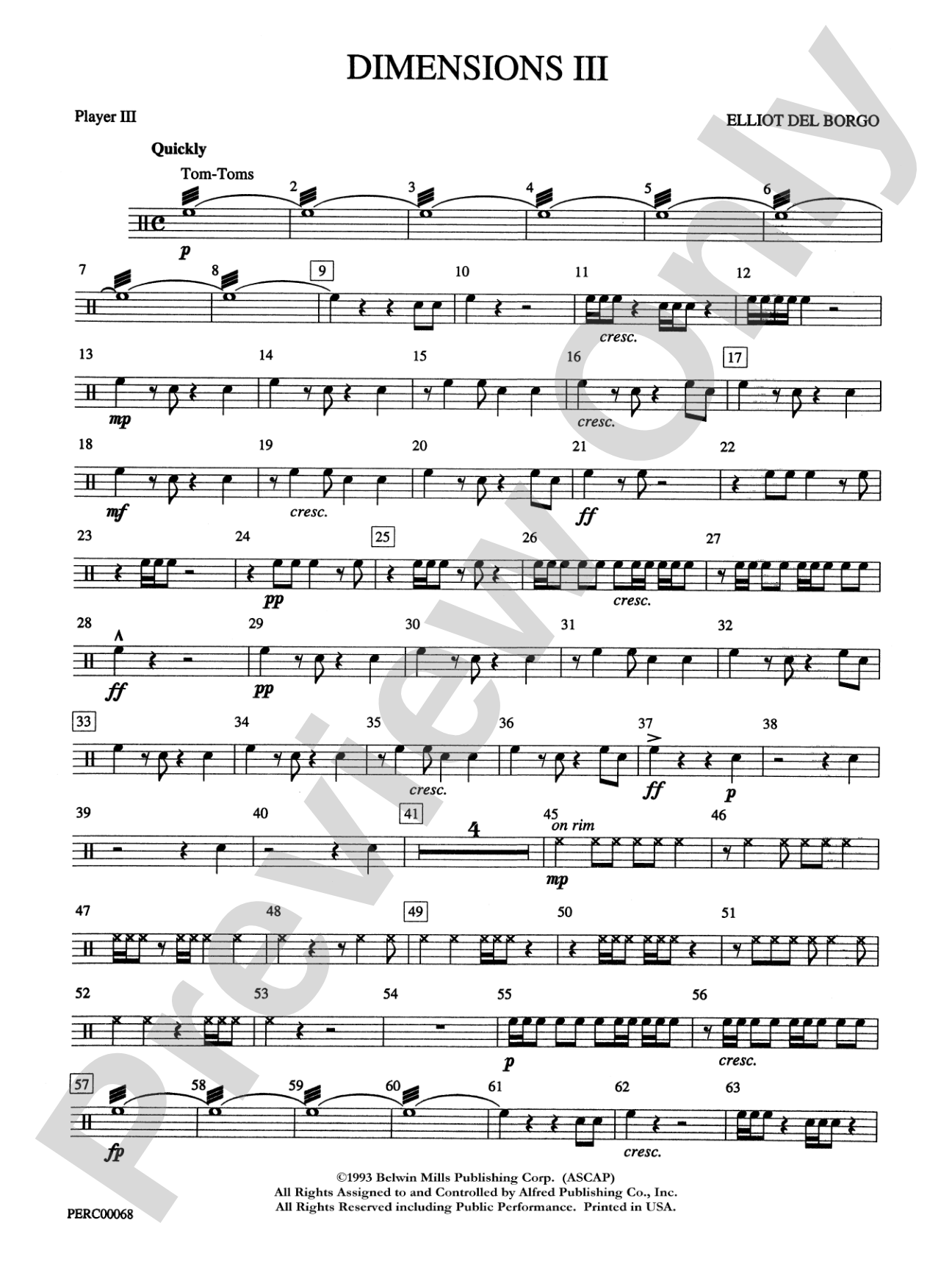 Dimensions III: 3rd Percussion