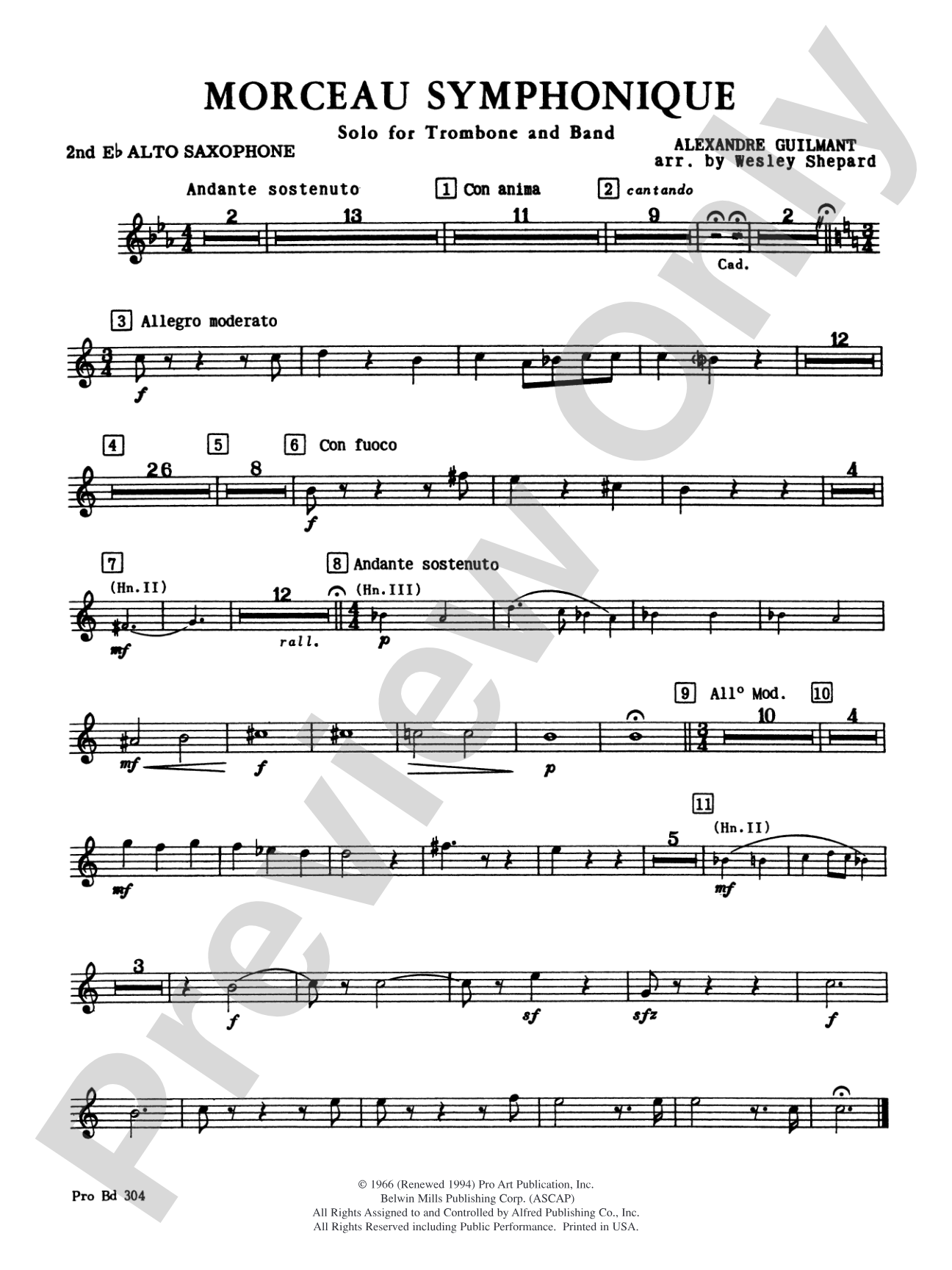 Morceau Symphonique (Trombone Solo and Band): 2nd E-flat Alto Saxophone