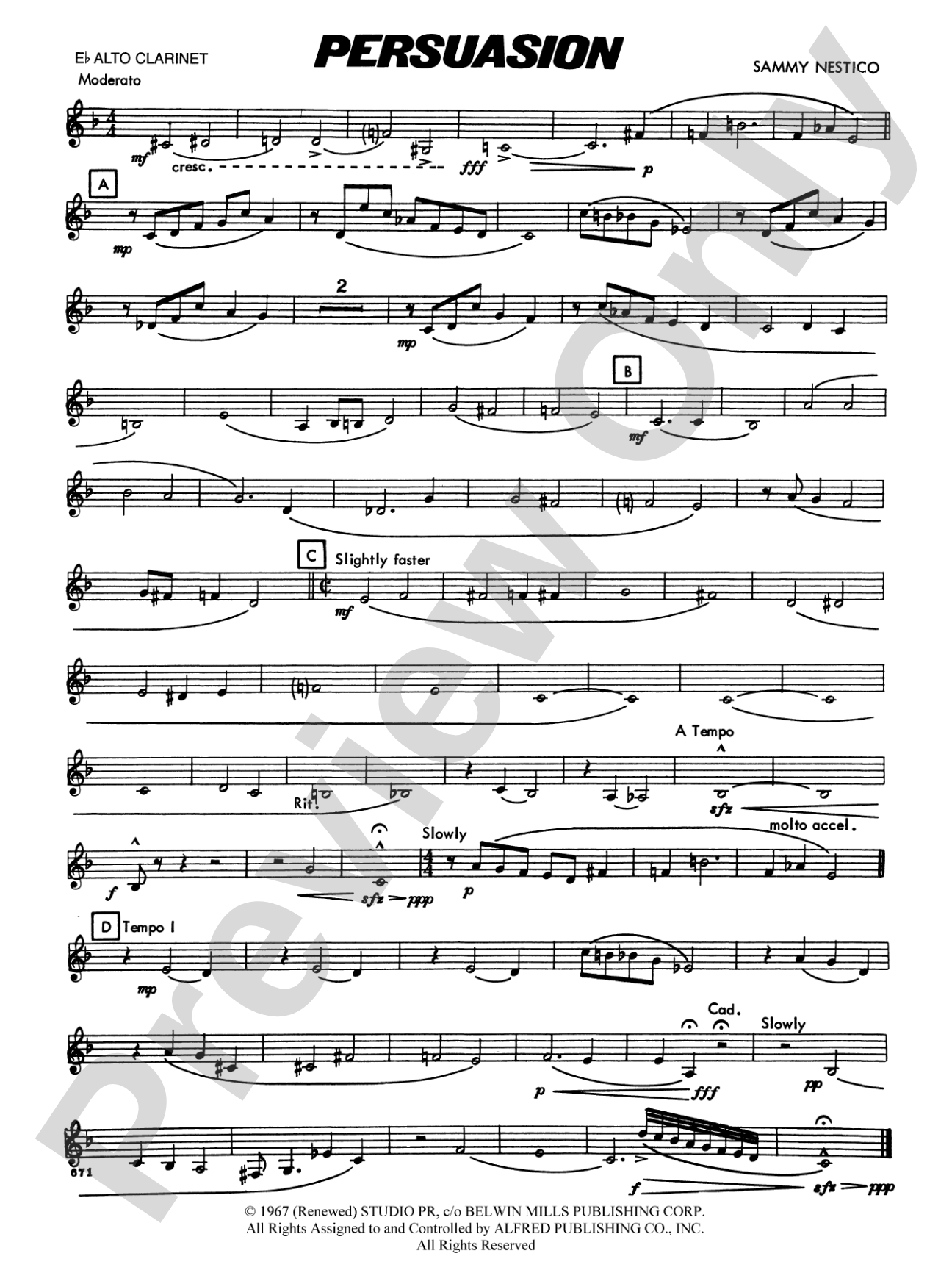 Persuasion: E-flat Alto Clarinet