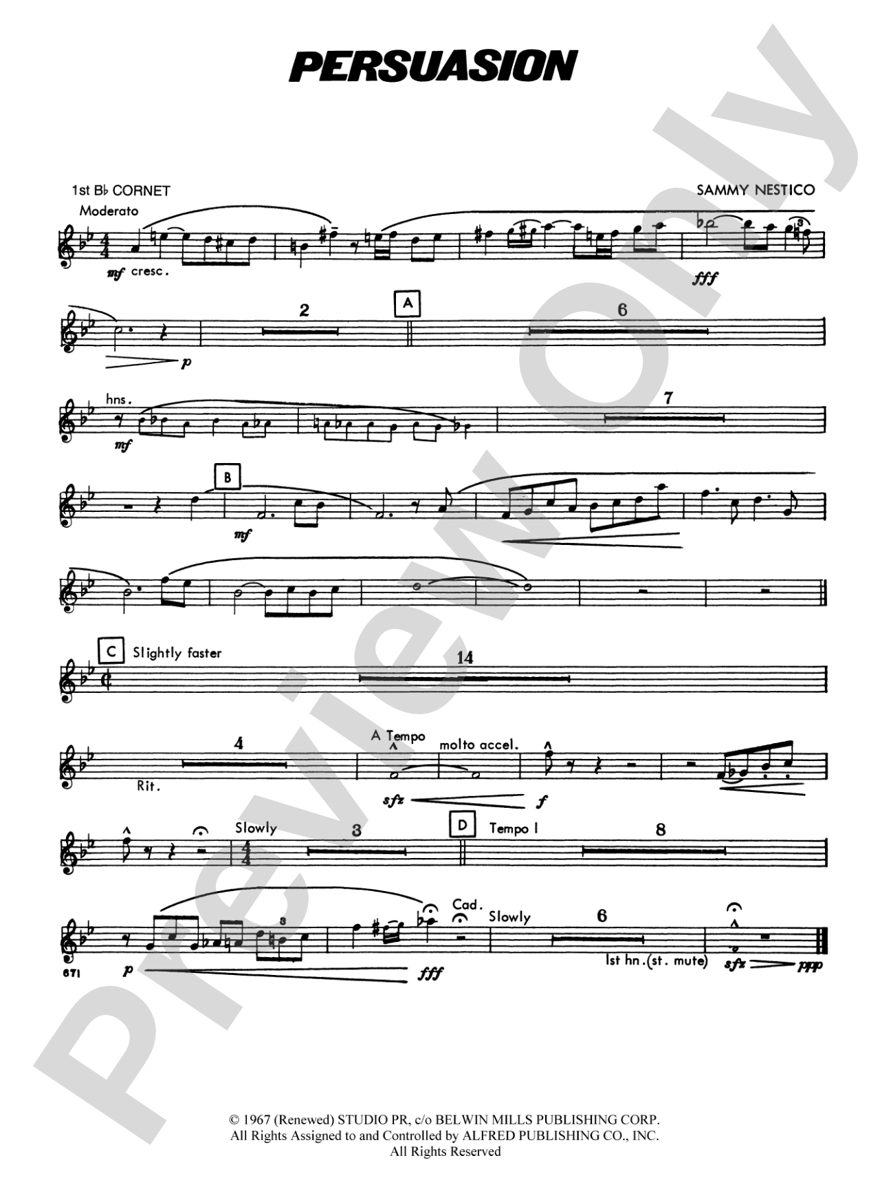 Persuasion: 1st B-flat Cornet