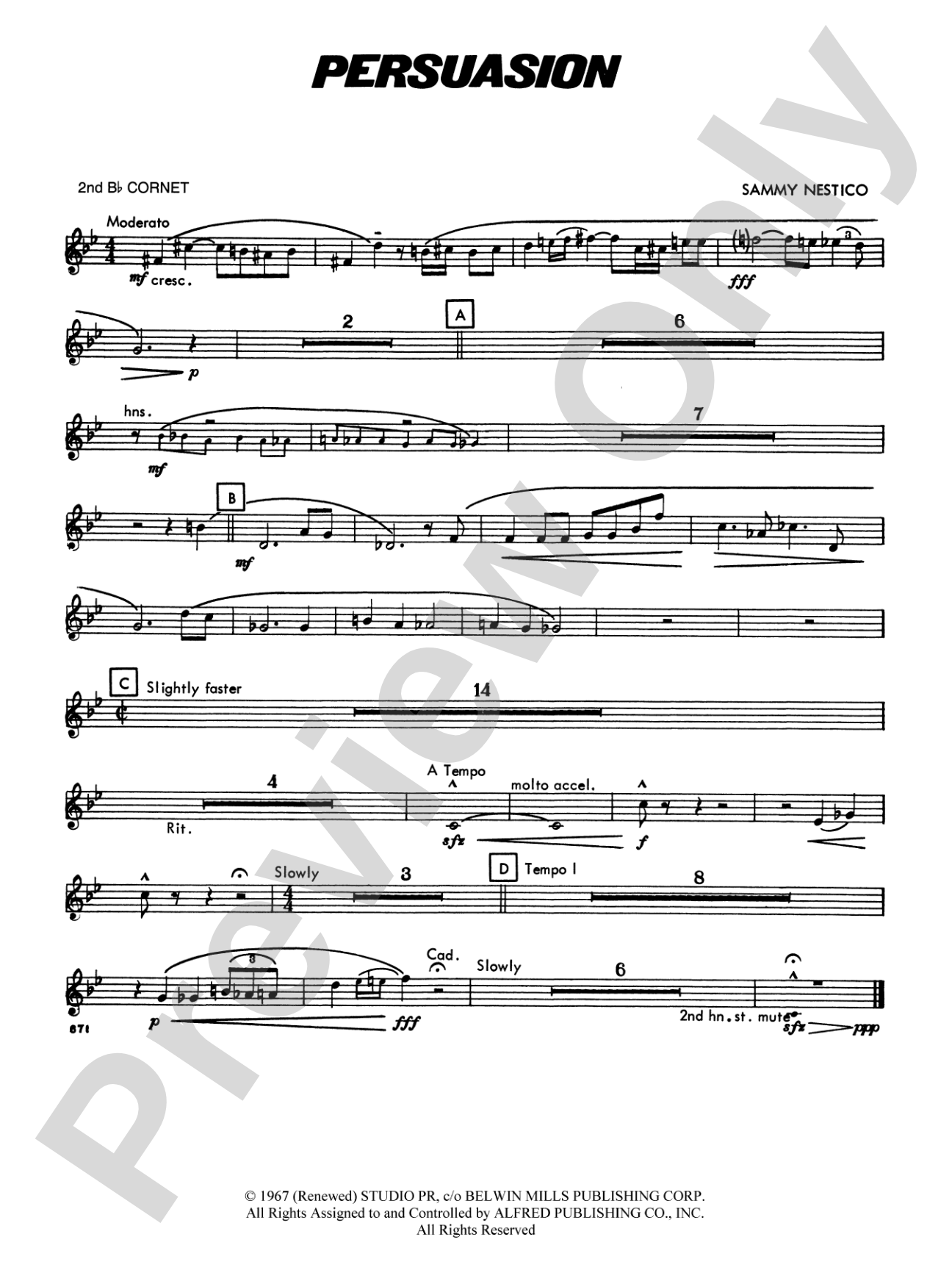 Persuasion: 2nd B-flat Cornet