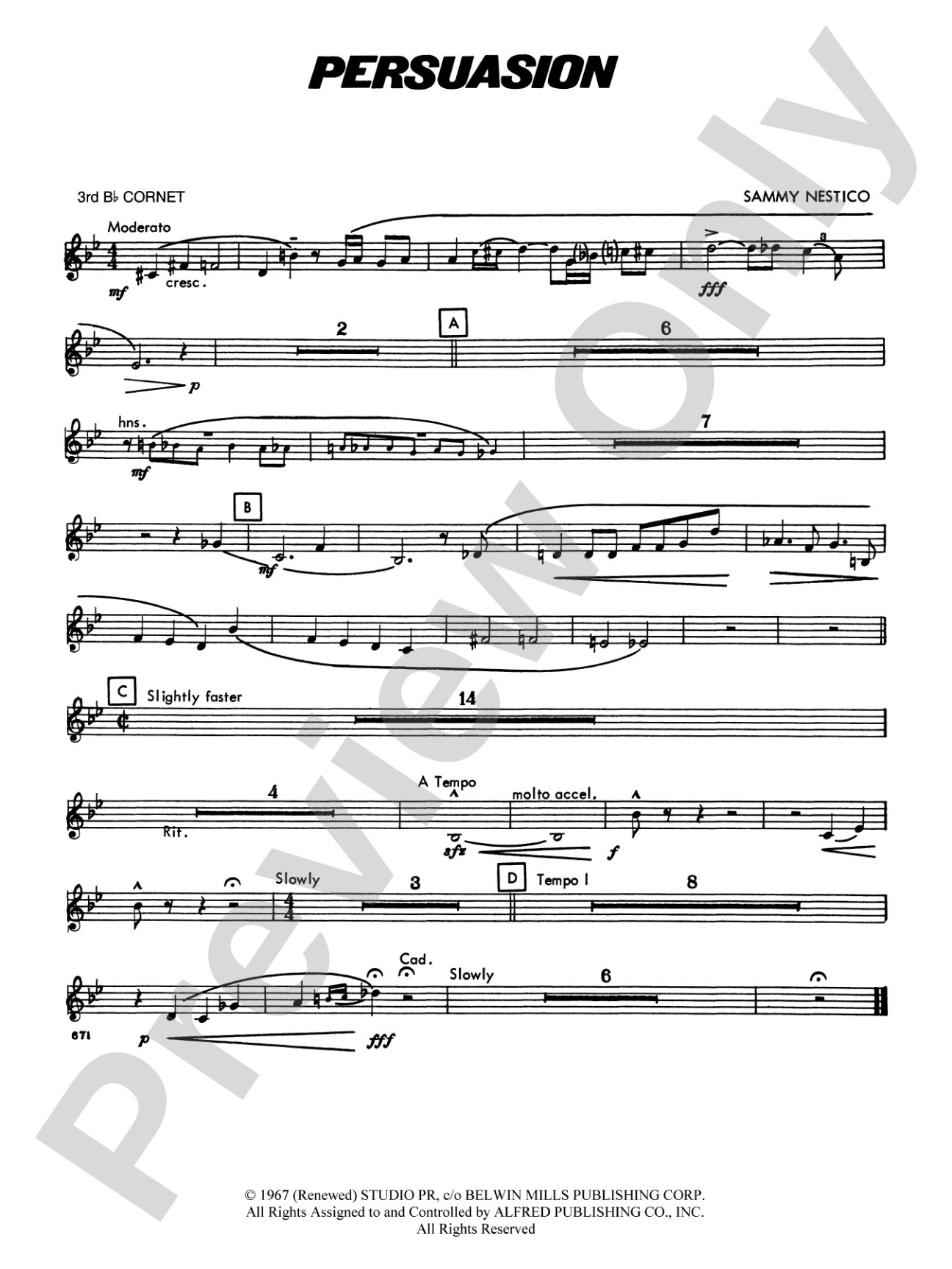 Persuasion: 3rd B-flat Cornet