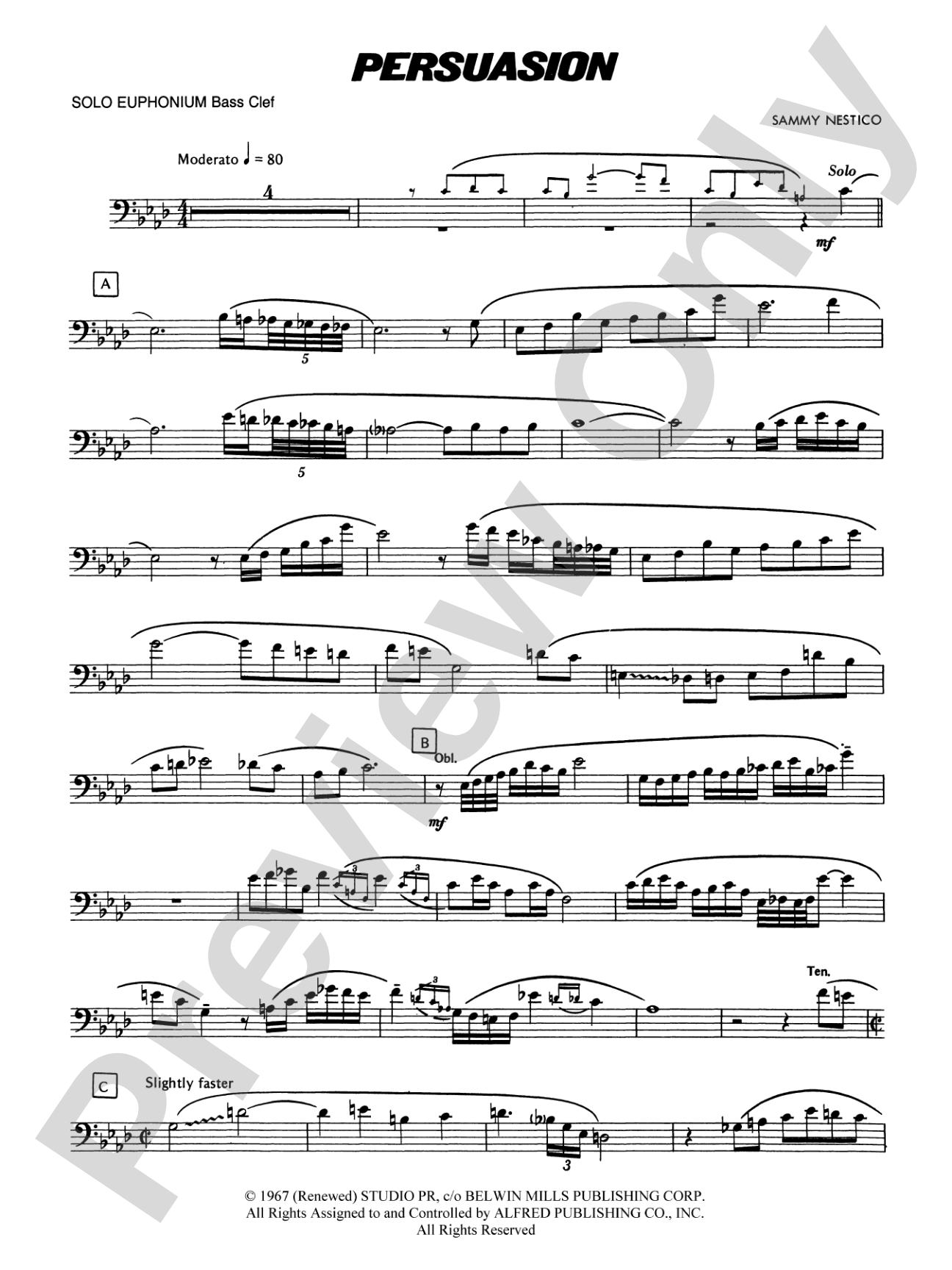 Persuasion: Solo Euphonium Bass Clef