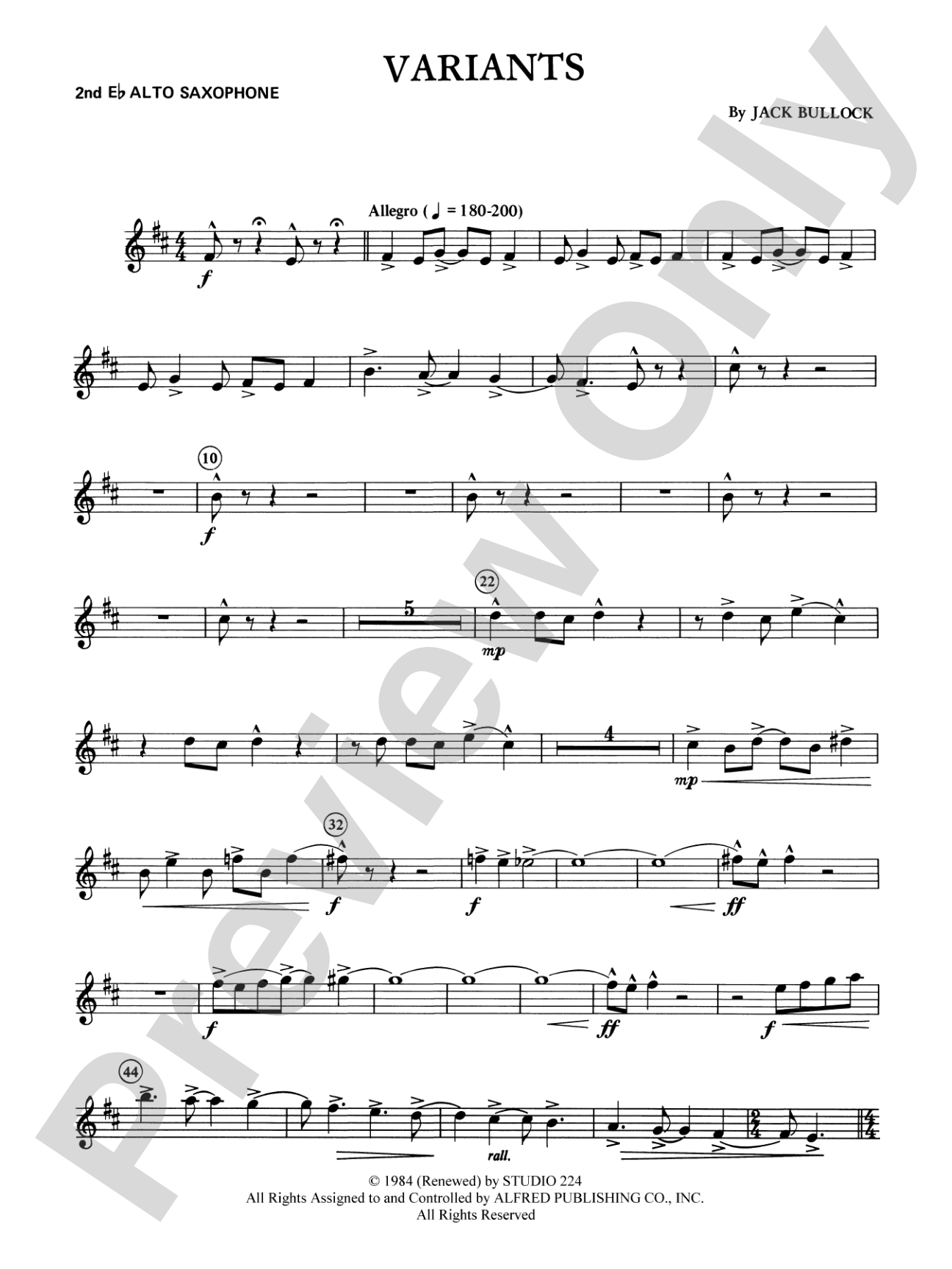 Variants: 2nd E-flat Alto Saxophone