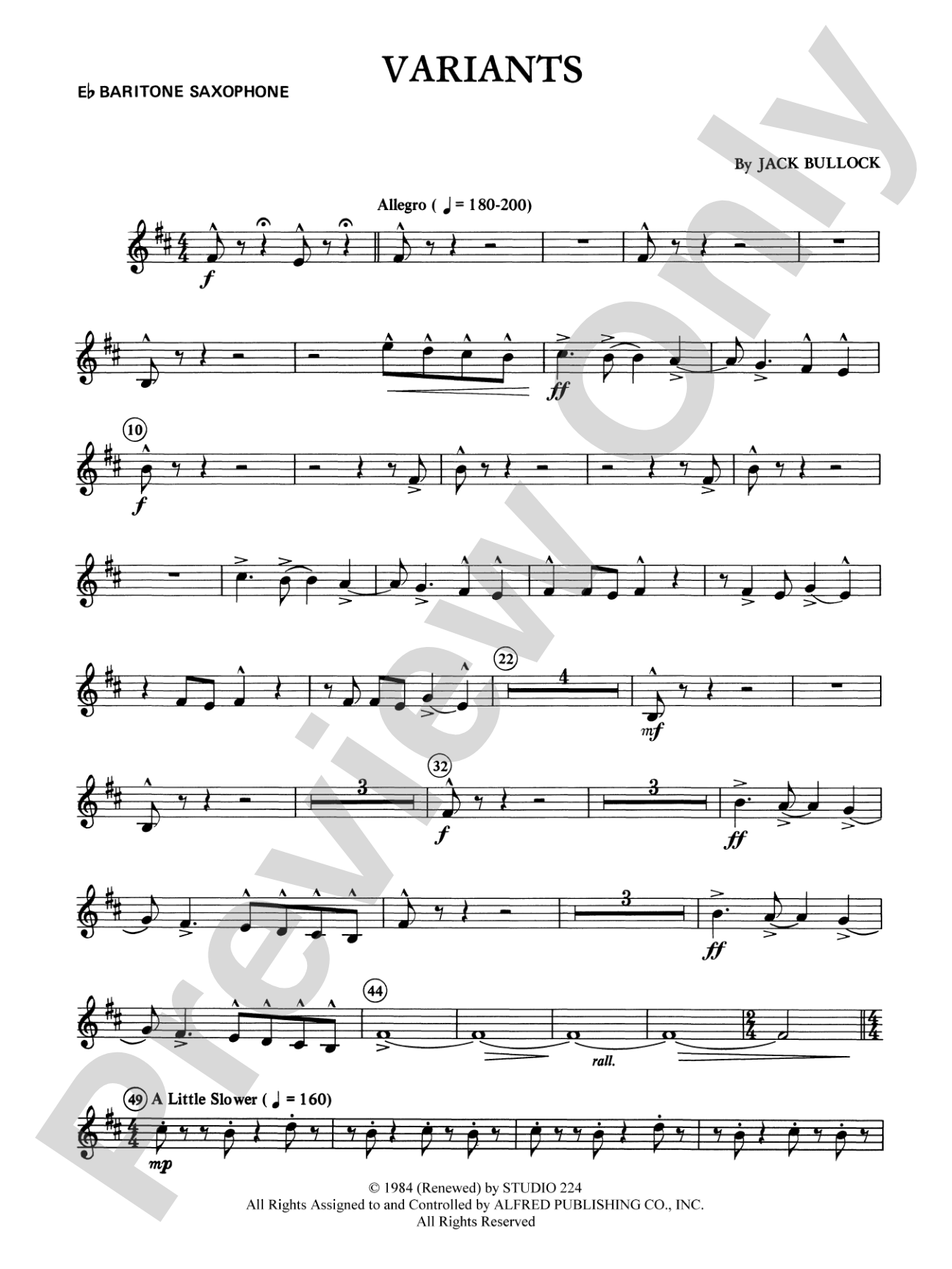 Variants: E-flat Baritone Saxophone