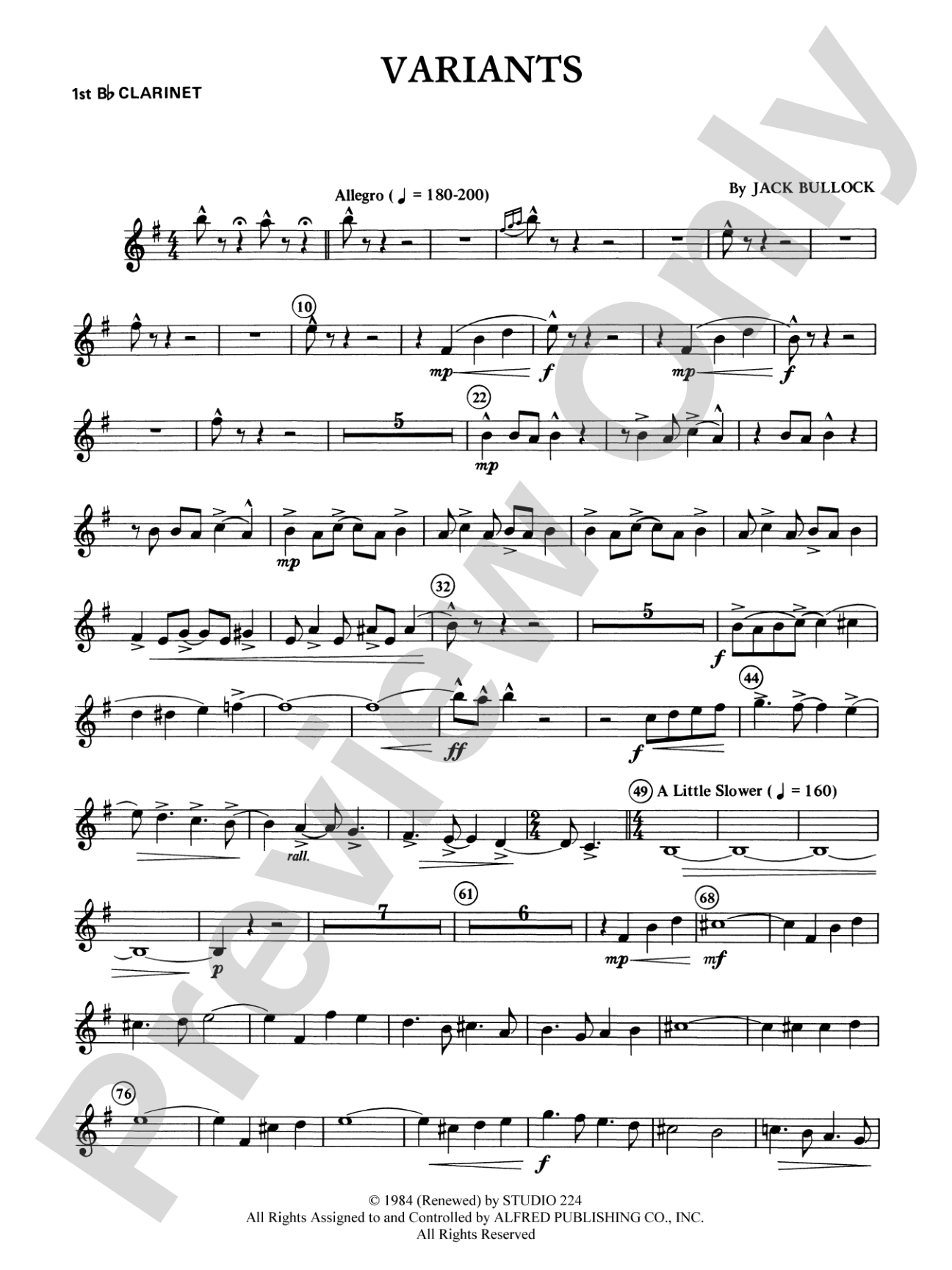 Variants: 1st B-flat Clarinet