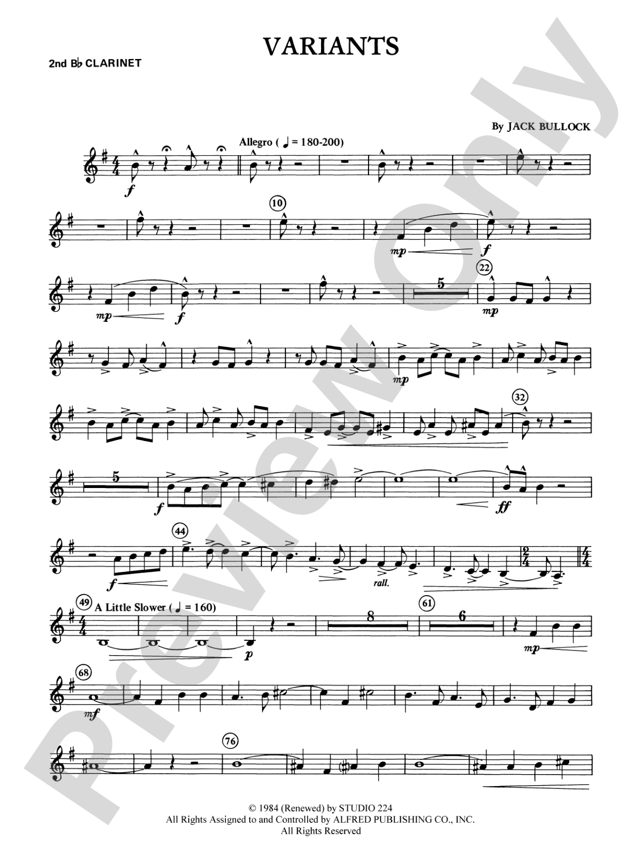 Variants: 2nd B-flat Clarinet