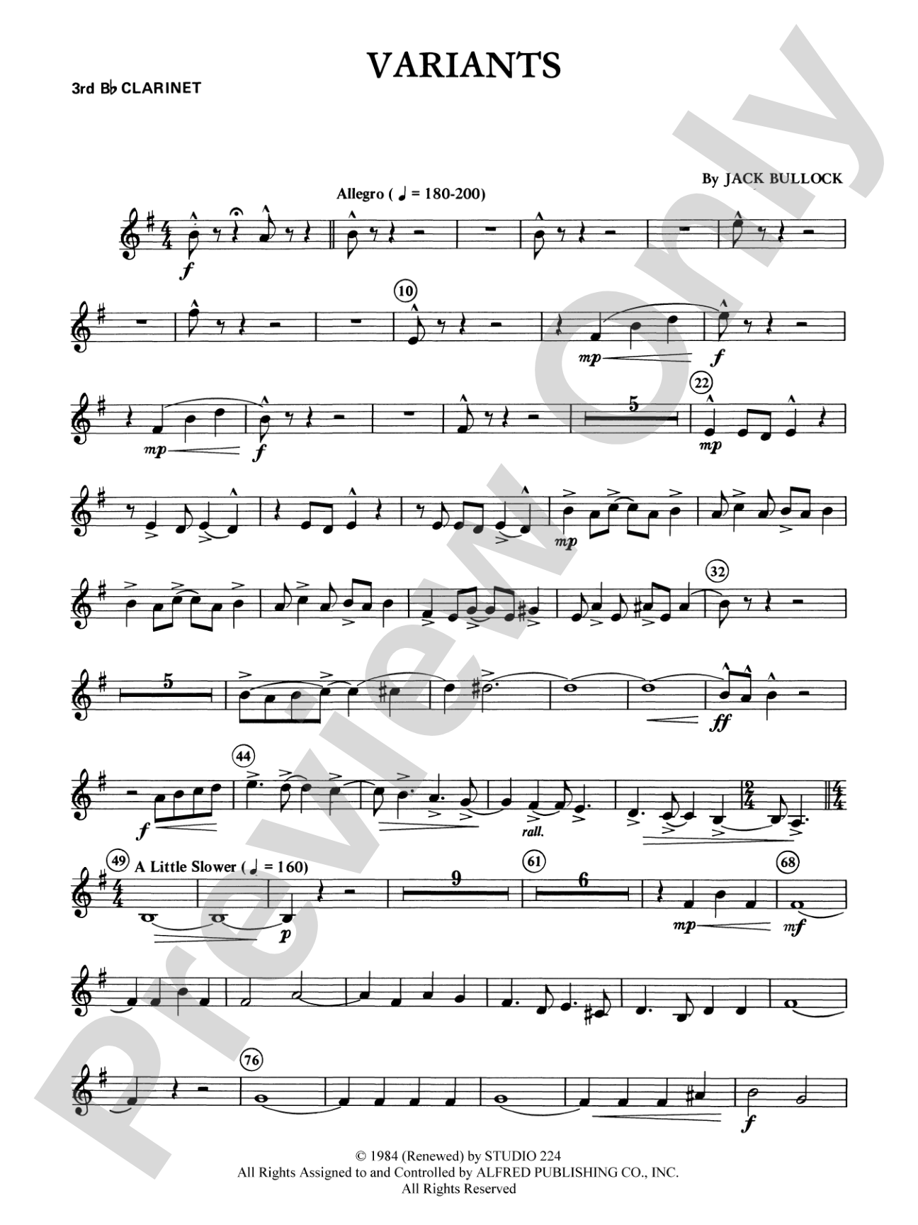 Variants: 3rd B-flat Clarinet
