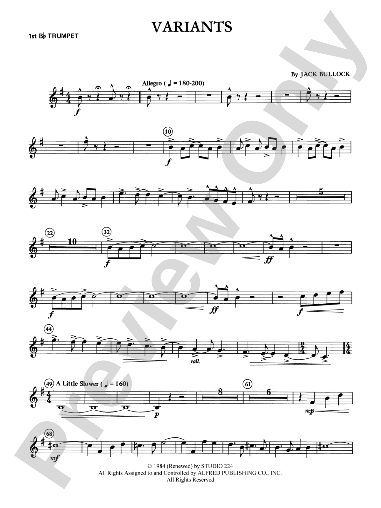 Variants: 1st B-flat Trumpet